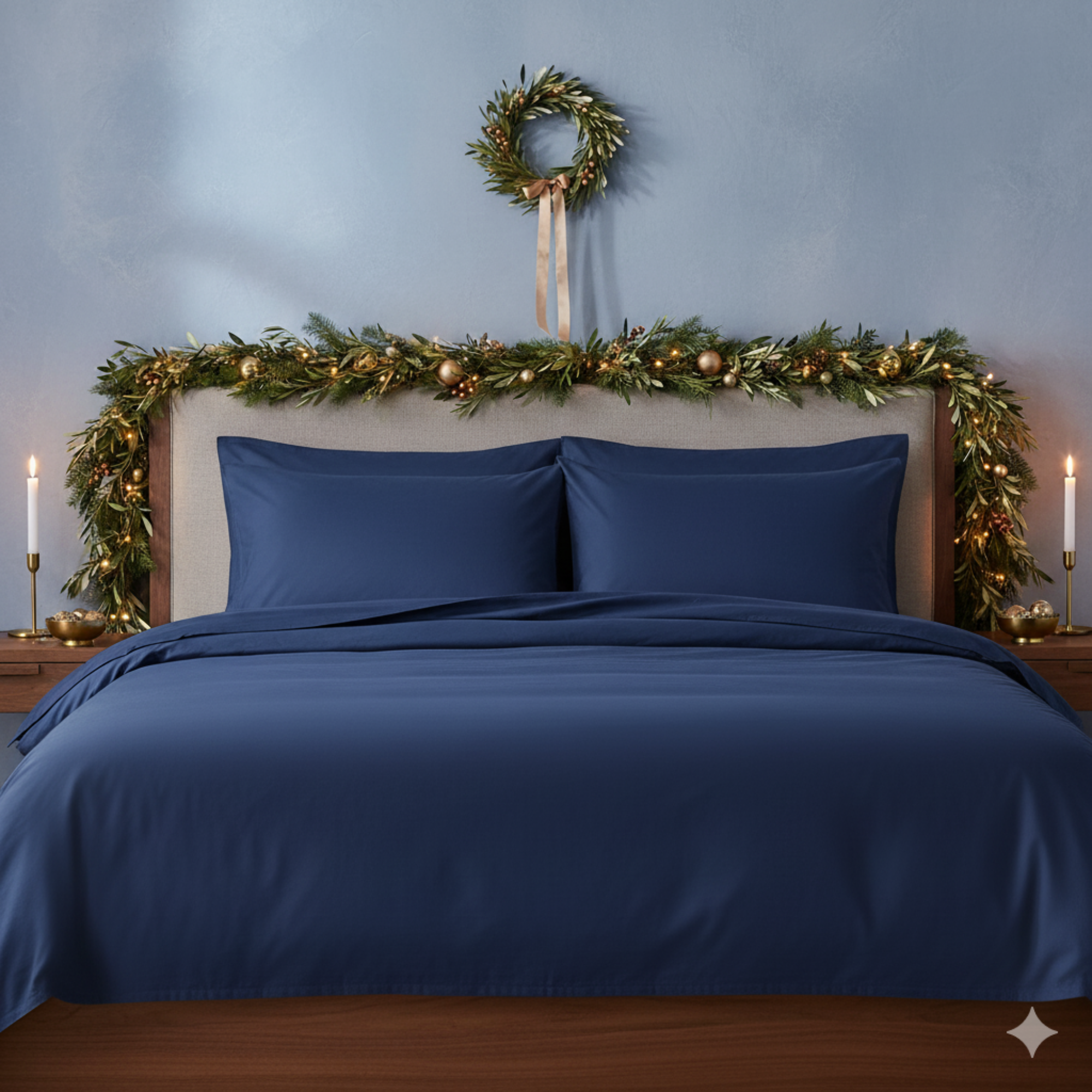 400 Thread Count Egyptian Cotton : Dark Denim Bedsheet Set