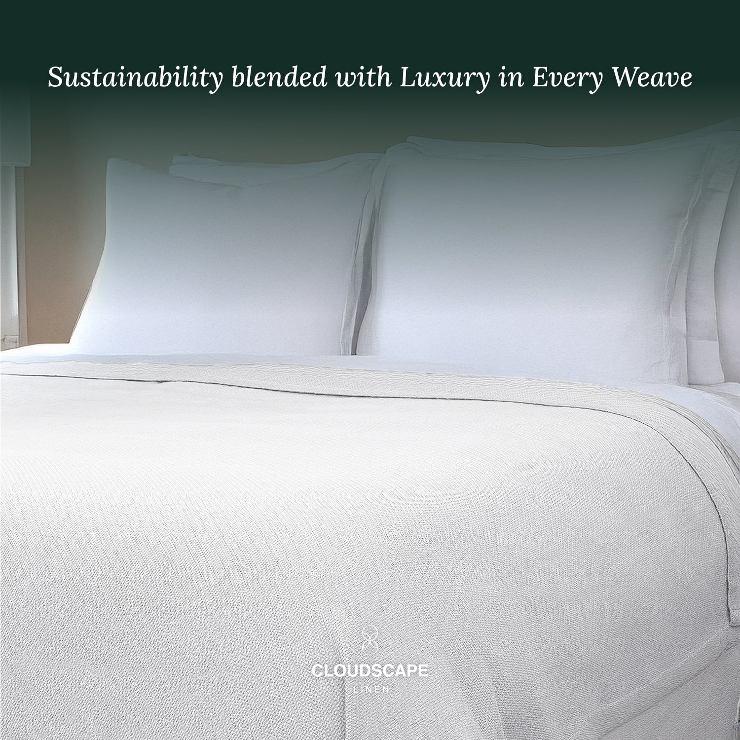 Cotton Herringbone Blanket - White