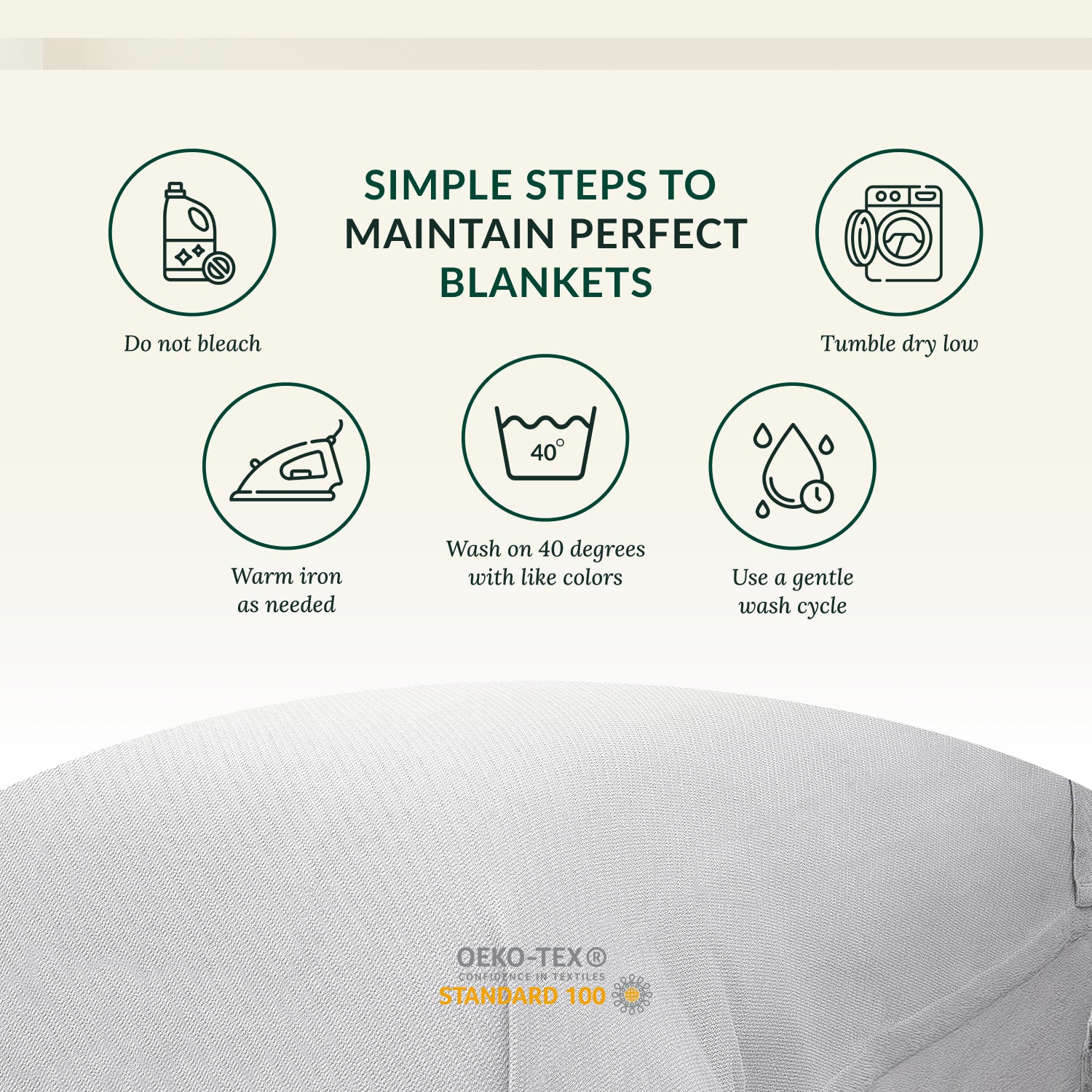 Cotton Herringbone Blanket - White