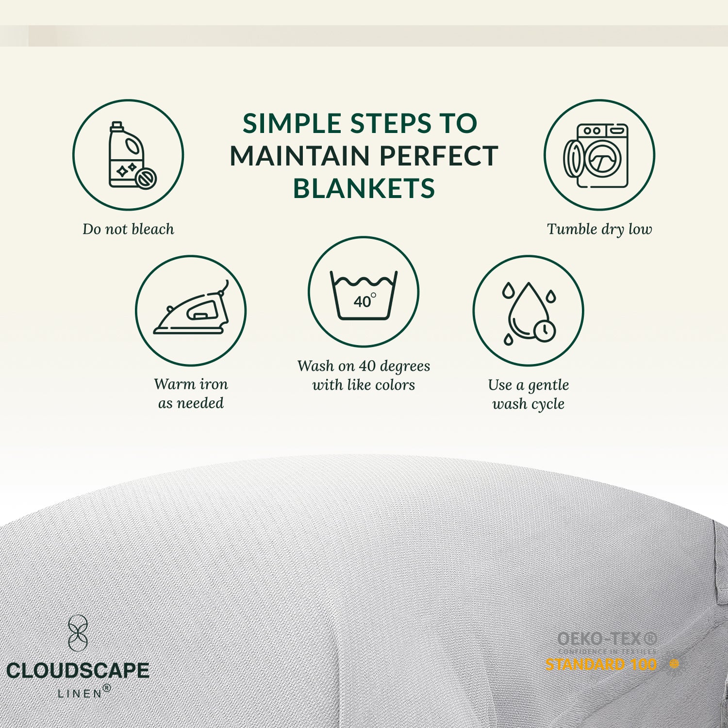 Cotton Herringbone Blanket: White