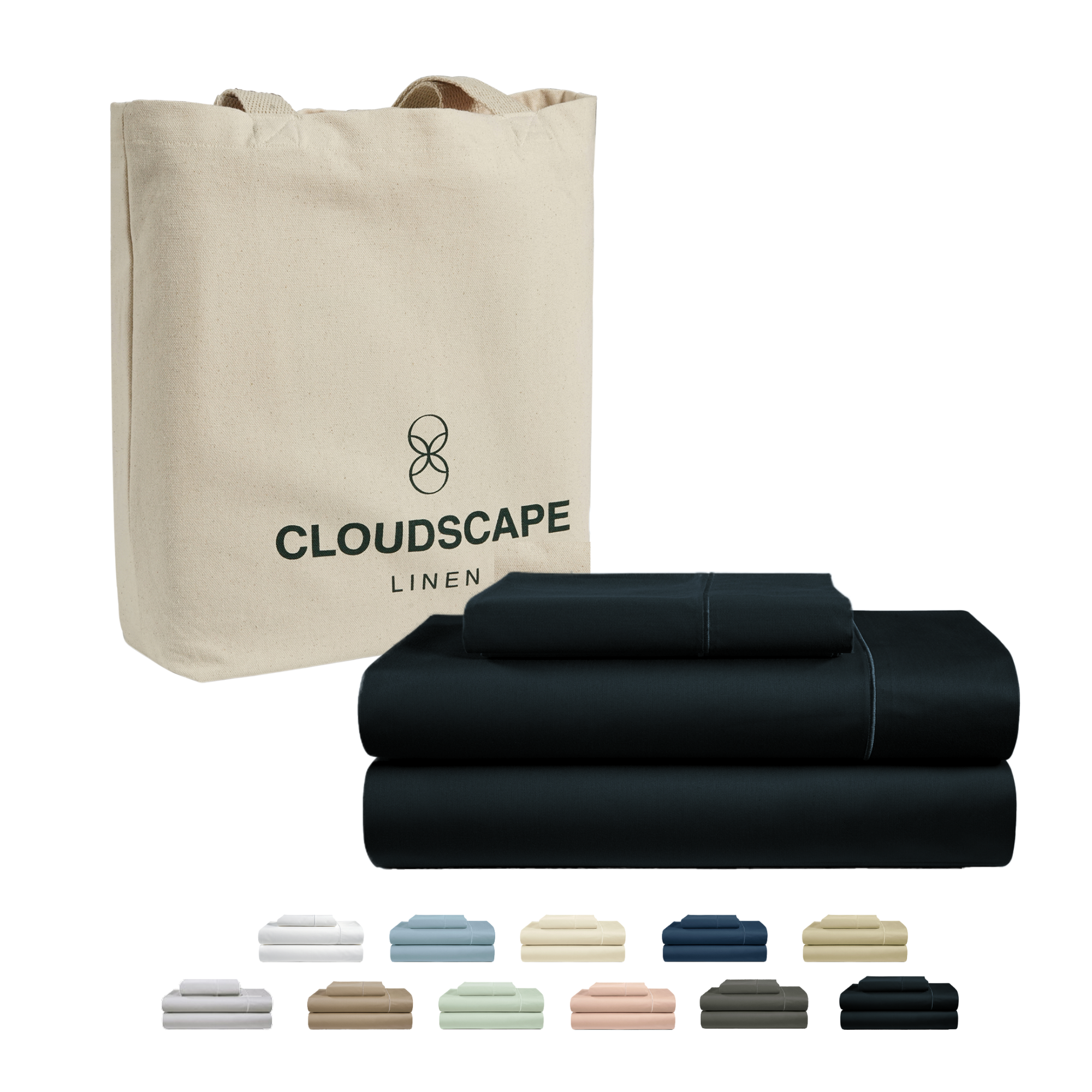 1000 Thread Count Egyptian Cotton : Black Bedsheet Set