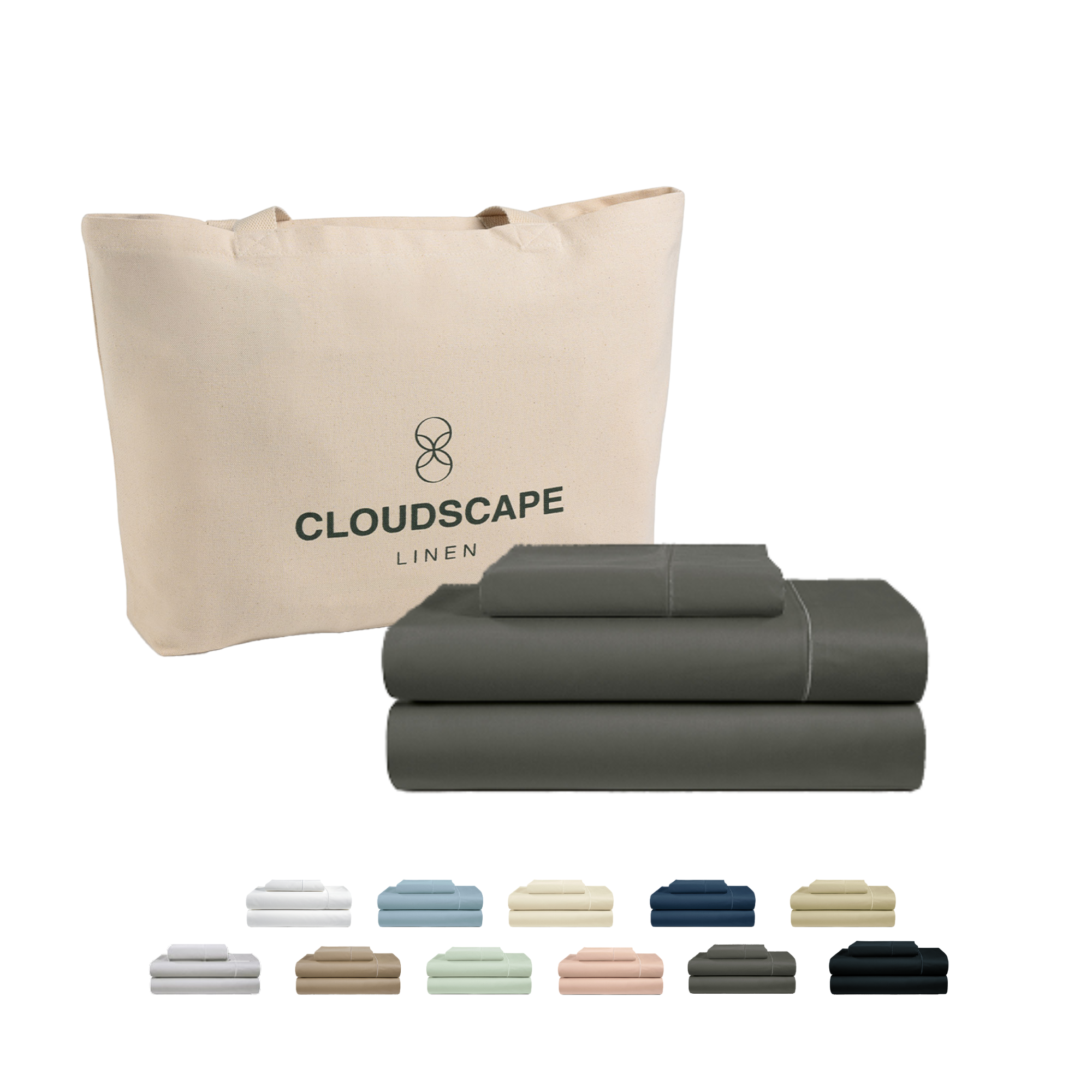 1000 Thread Count Egyptian Cotton : Charcoal Grey Bedsheet Set