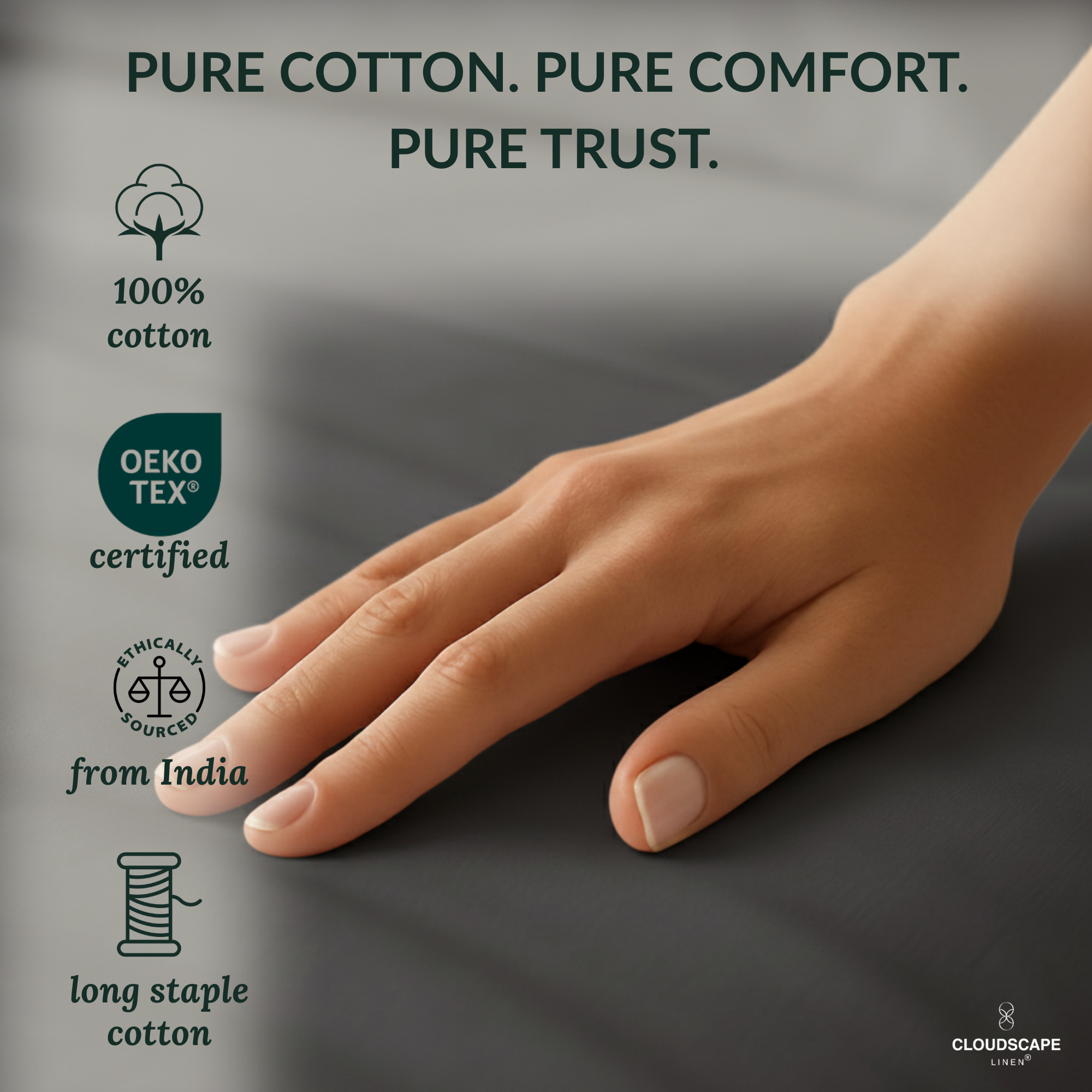 400 Thread Count Egyptian Cotton : Charcoal Grey Bedsheet Set