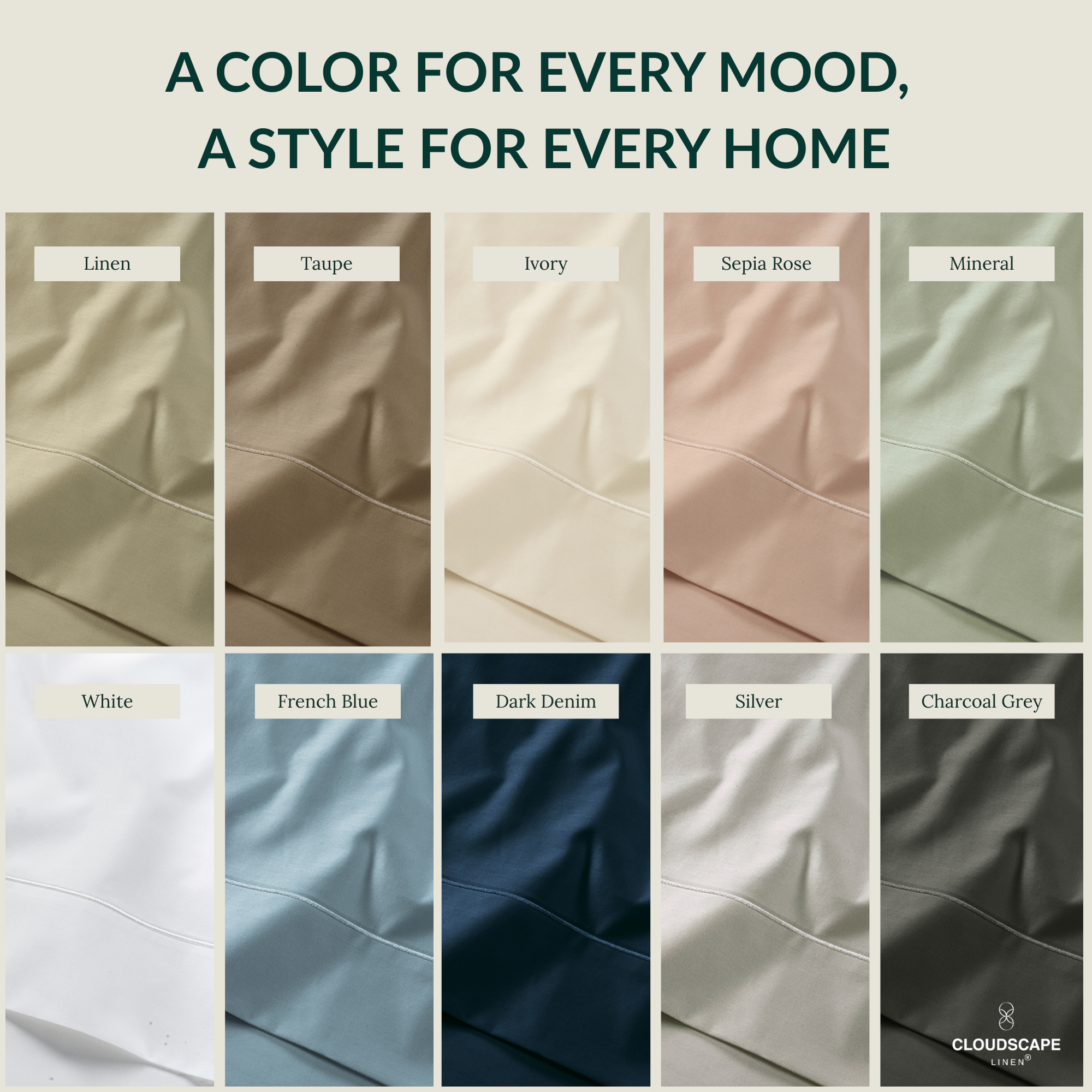 400 Thread Count Egyptian Cotton : Taupe Bedsheet Set