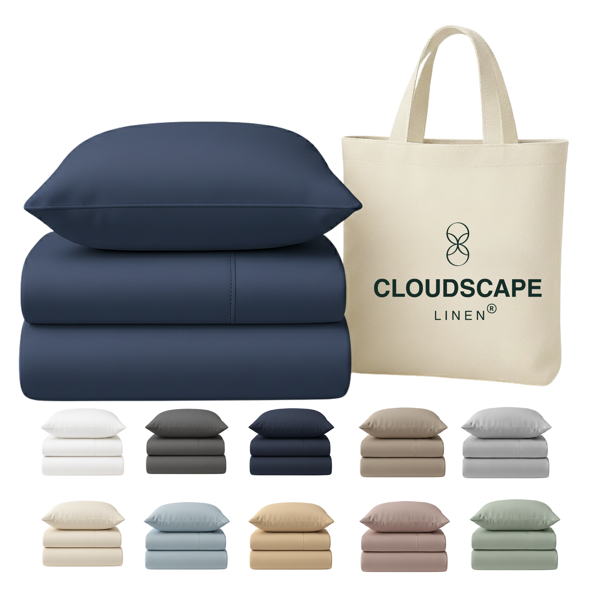 400 Thread Count Egyptian Cotton : Dark Denim Bedsheet Set