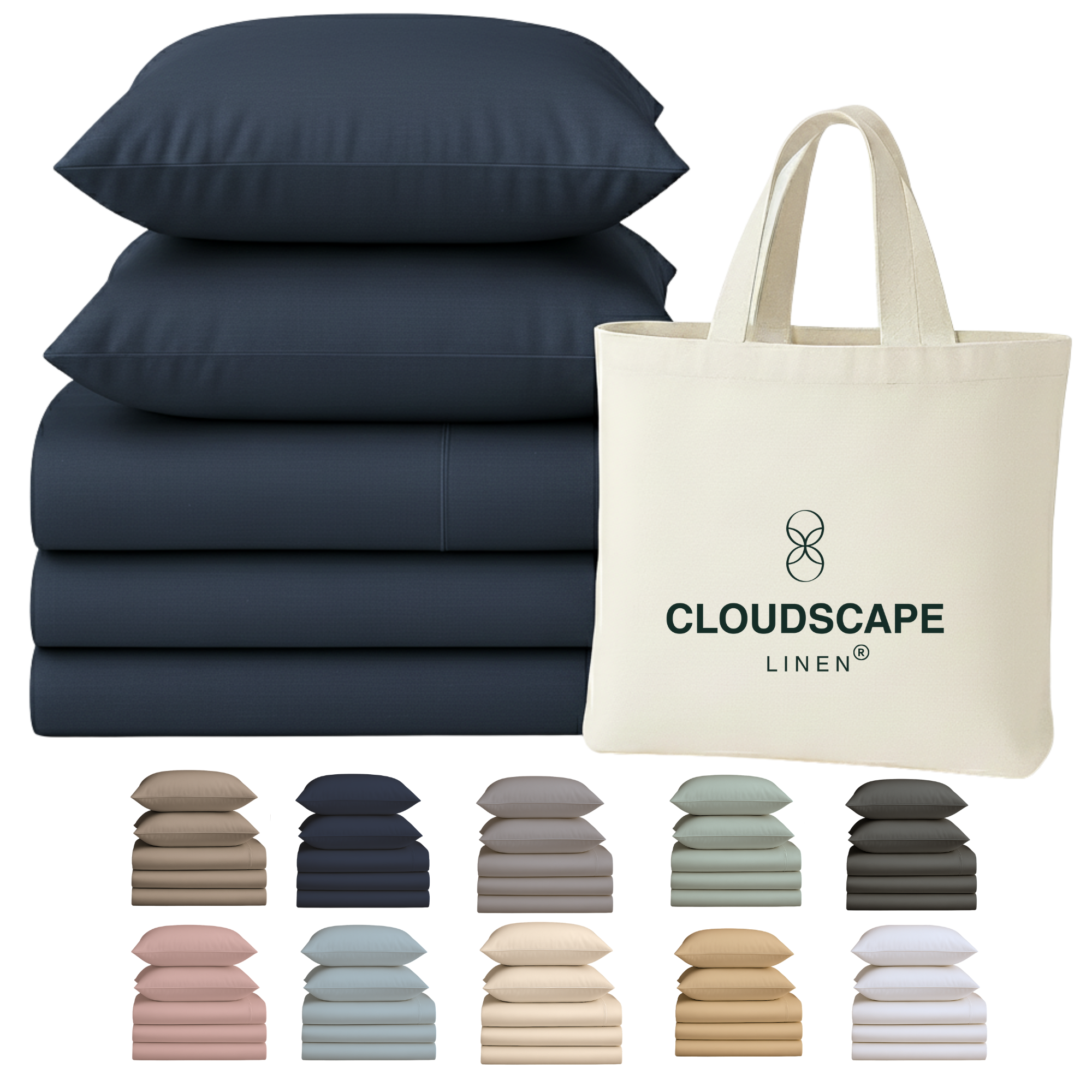 400 Thread Count Egyptian Cotton : Dark Denim Bedsheet Set