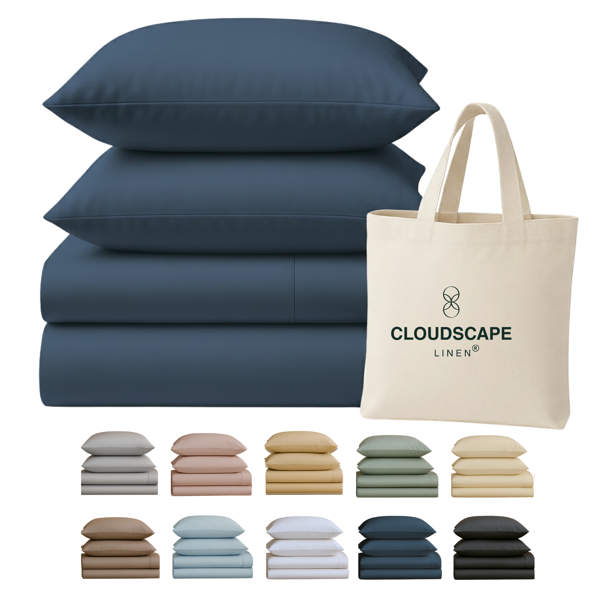 400 Thread Count Egyptian Cotton : Dark Denim Bedsheet Set