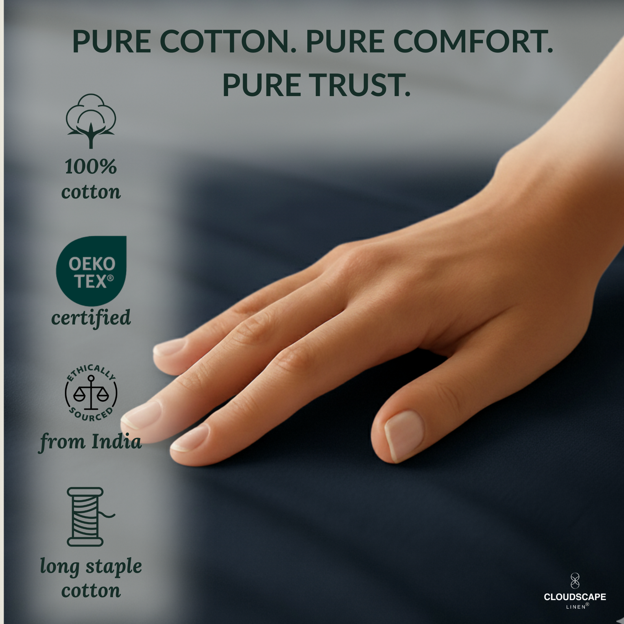 400 Thread Count Egyptian Cotton : Dark Denim Bedsheet Set