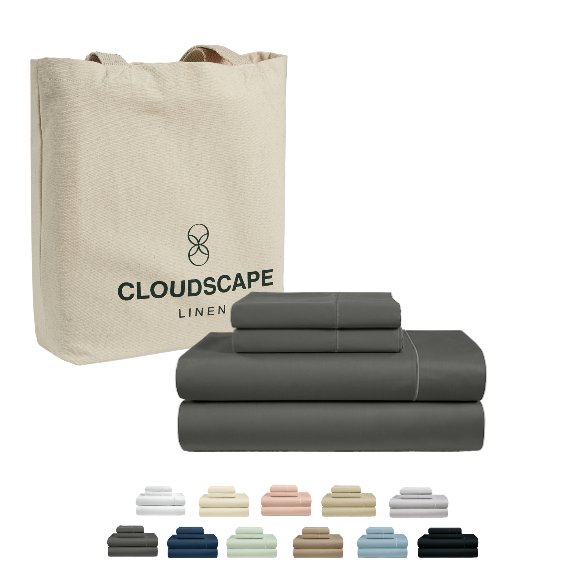 1000 Thread Count Egyptian Cotton : Charcoal Grey Bedsheet Set
