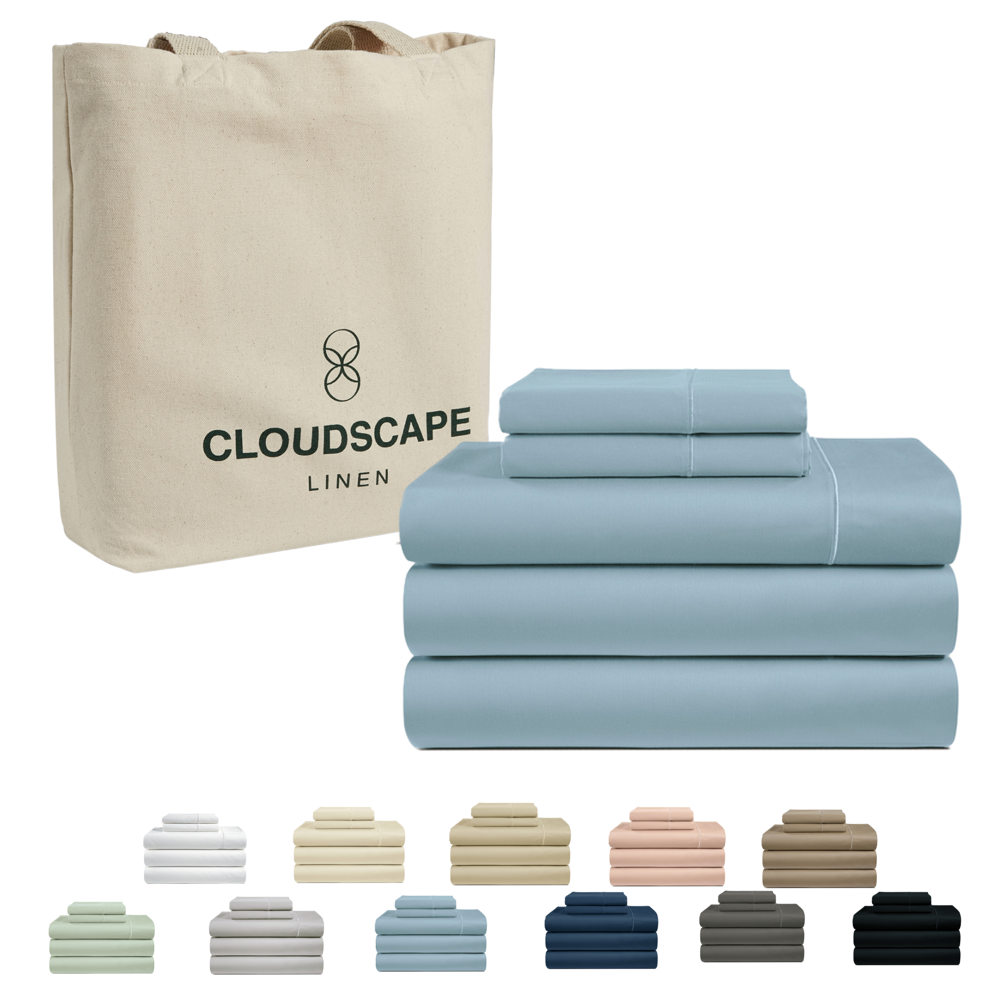 1000 Thread Count Egyptian Cotton : French Blue Bedsheet Set