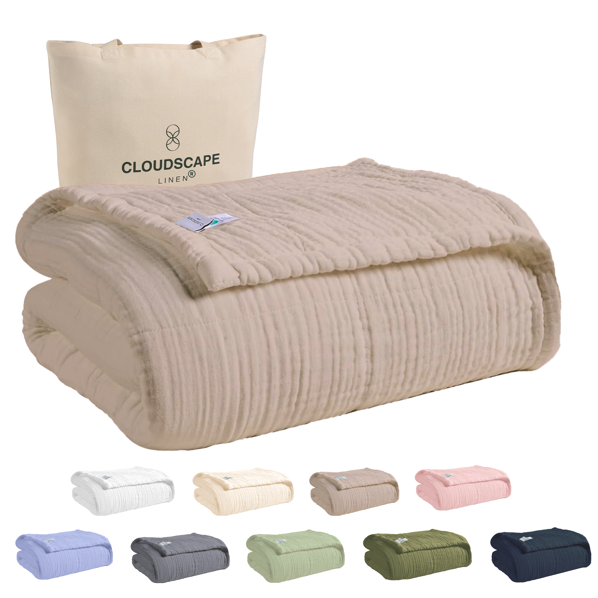 8 Layer Cotton Muslin Blanket - Fog