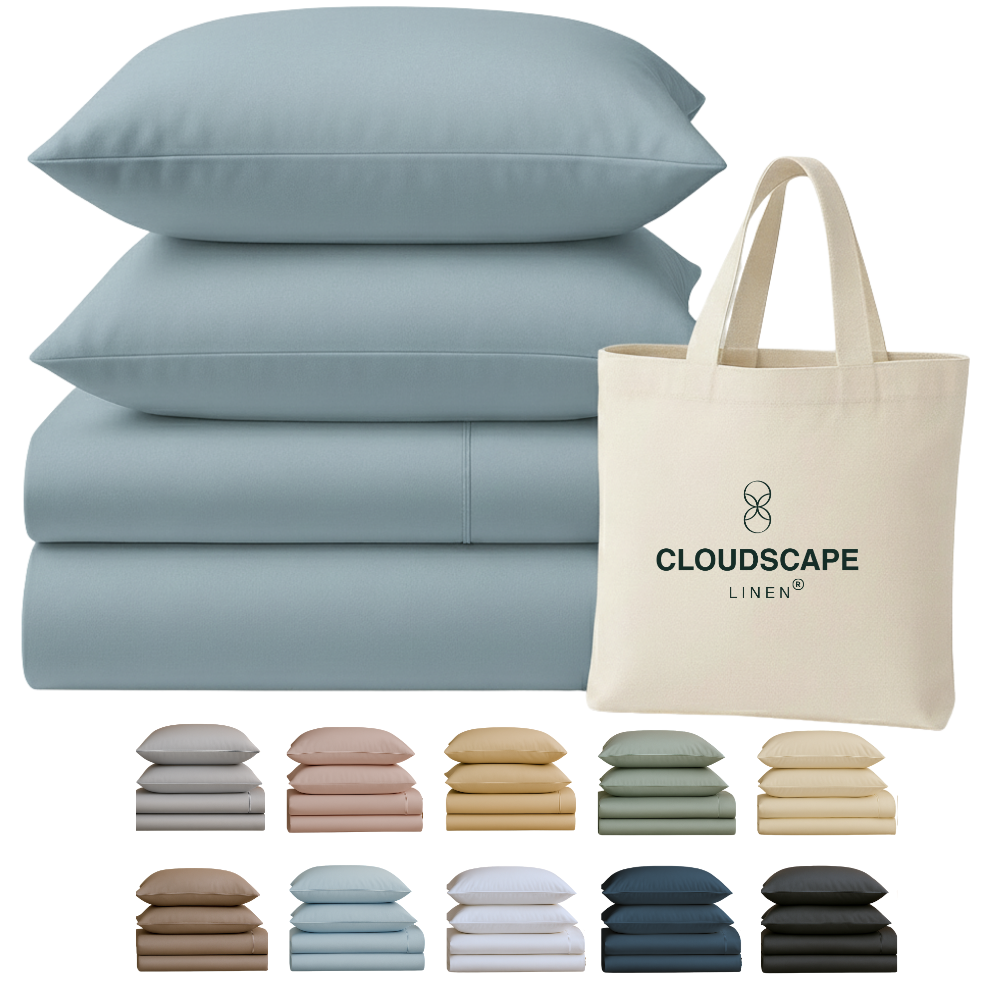 400 Thread Count Egyptian Cotton : French Blue Bedsheet Set