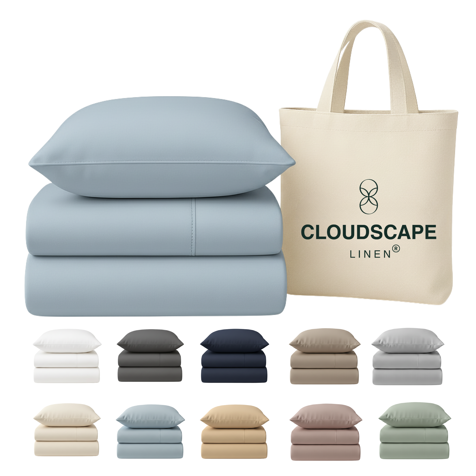 400 Thread Count Egyptian Cotton : French Blue Bedsheet Set
