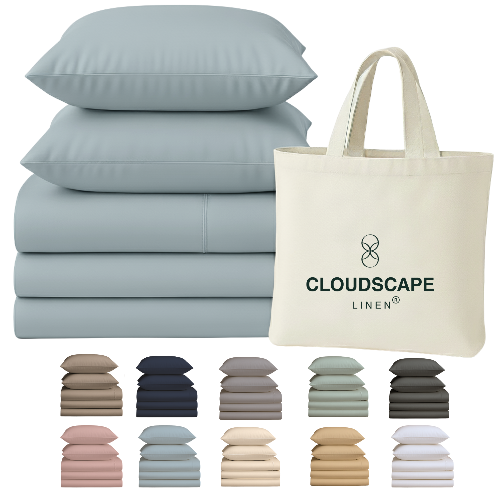 400 Thread Count Egyptian Cotton : French Blue Bedsheet Set