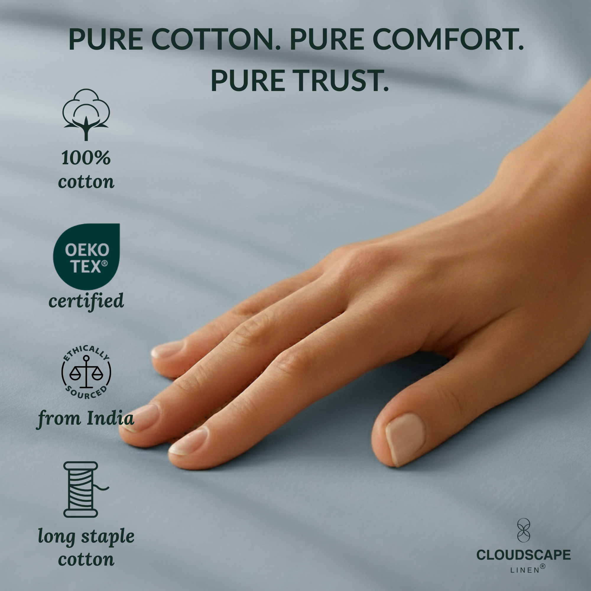 400 Thread Count Egyptian Cotton : French Blue Bedsheet Set