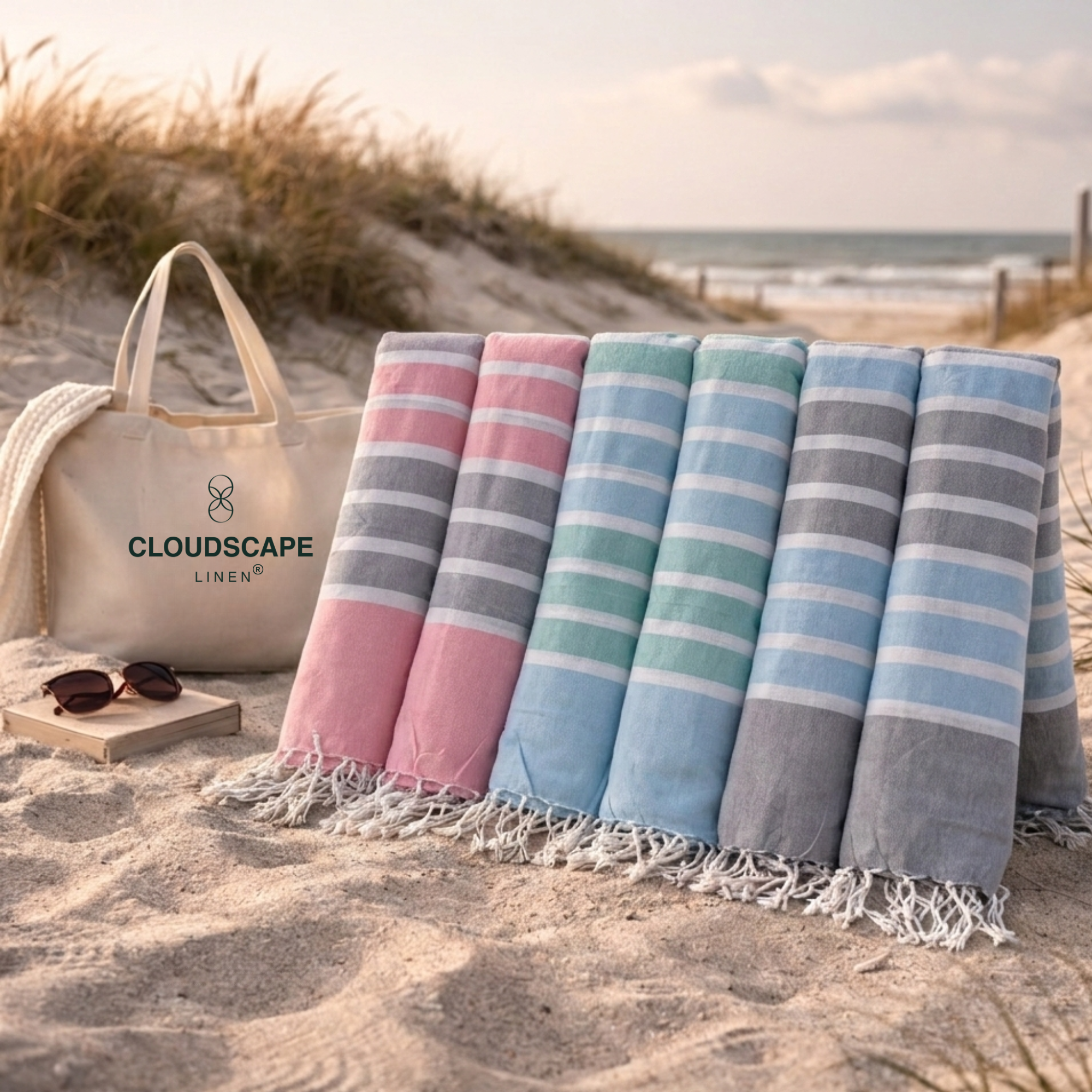 Pack Of 6 Oversized Premium Beach Towels Set - Multi 6