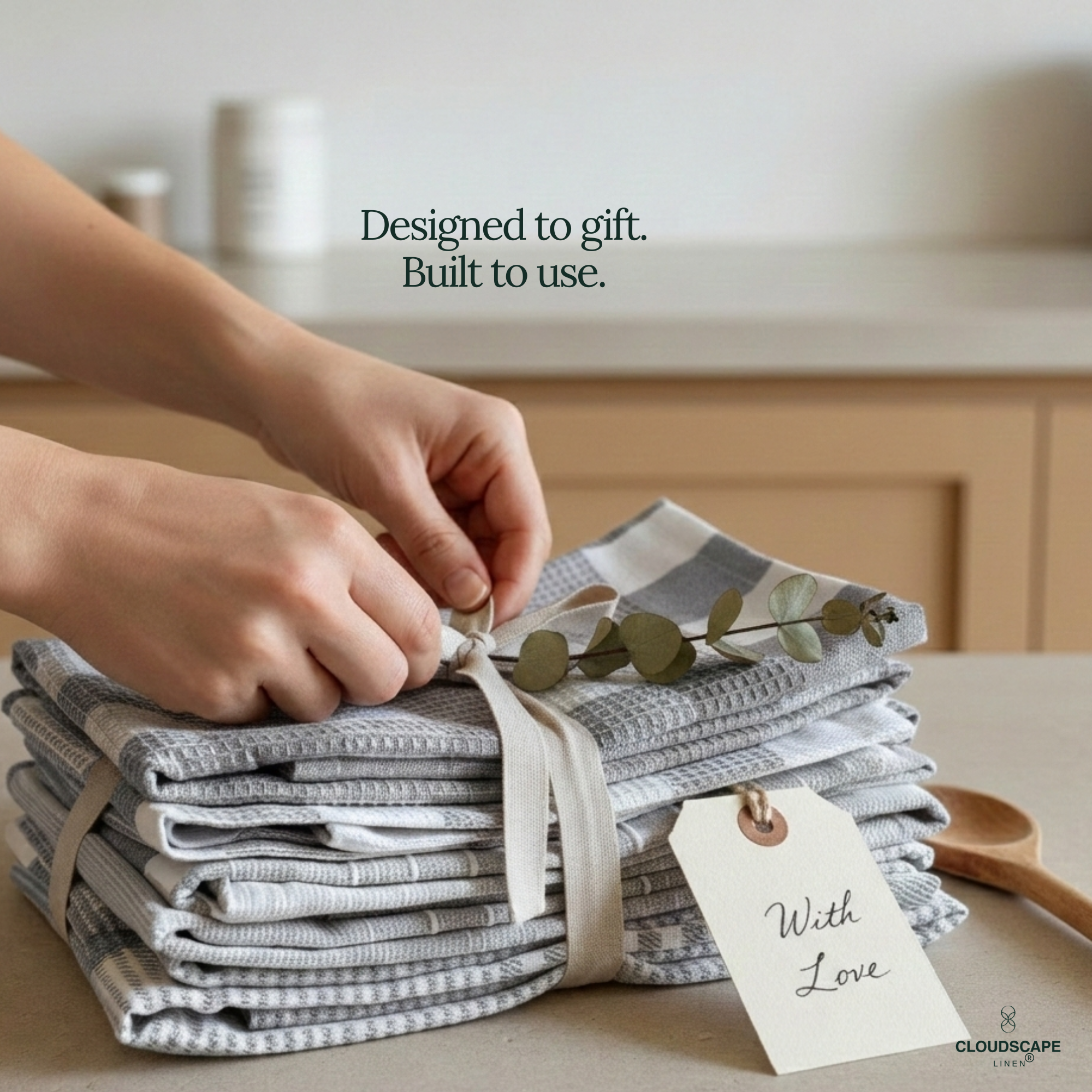 12-Piece Oversized Kitchen Towels: Grey