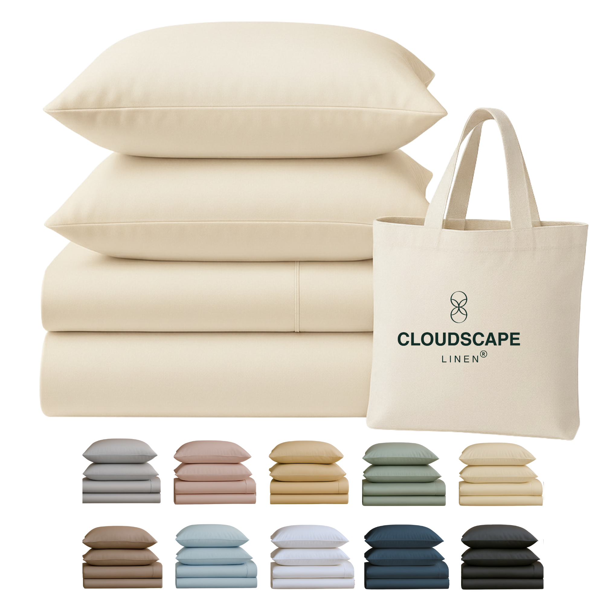 400 Thread Count Egyptian Cotton : Ivory Bedsheet Set