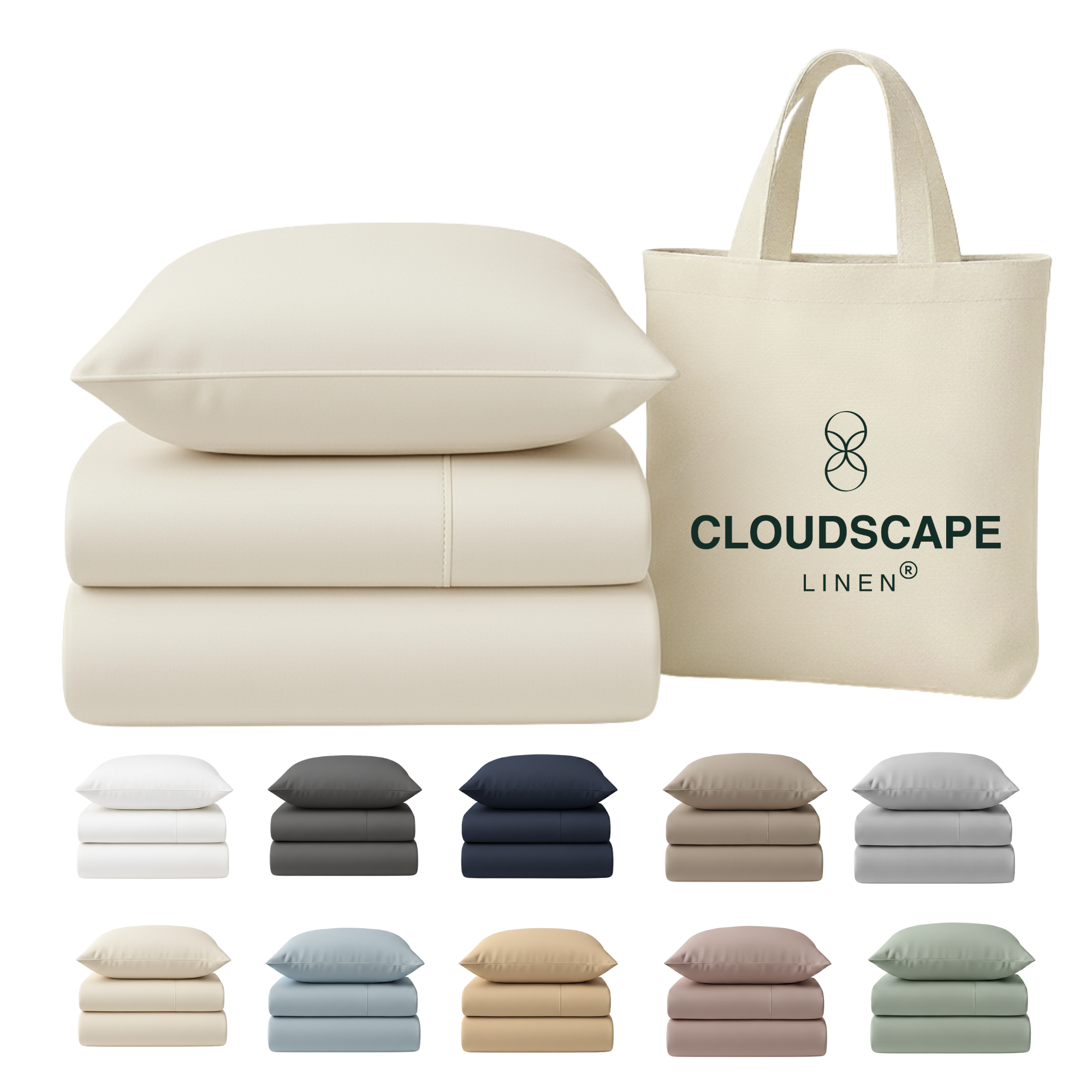 400 Thread Count Egyptian Cotton : Ivory Bedsheet Set
