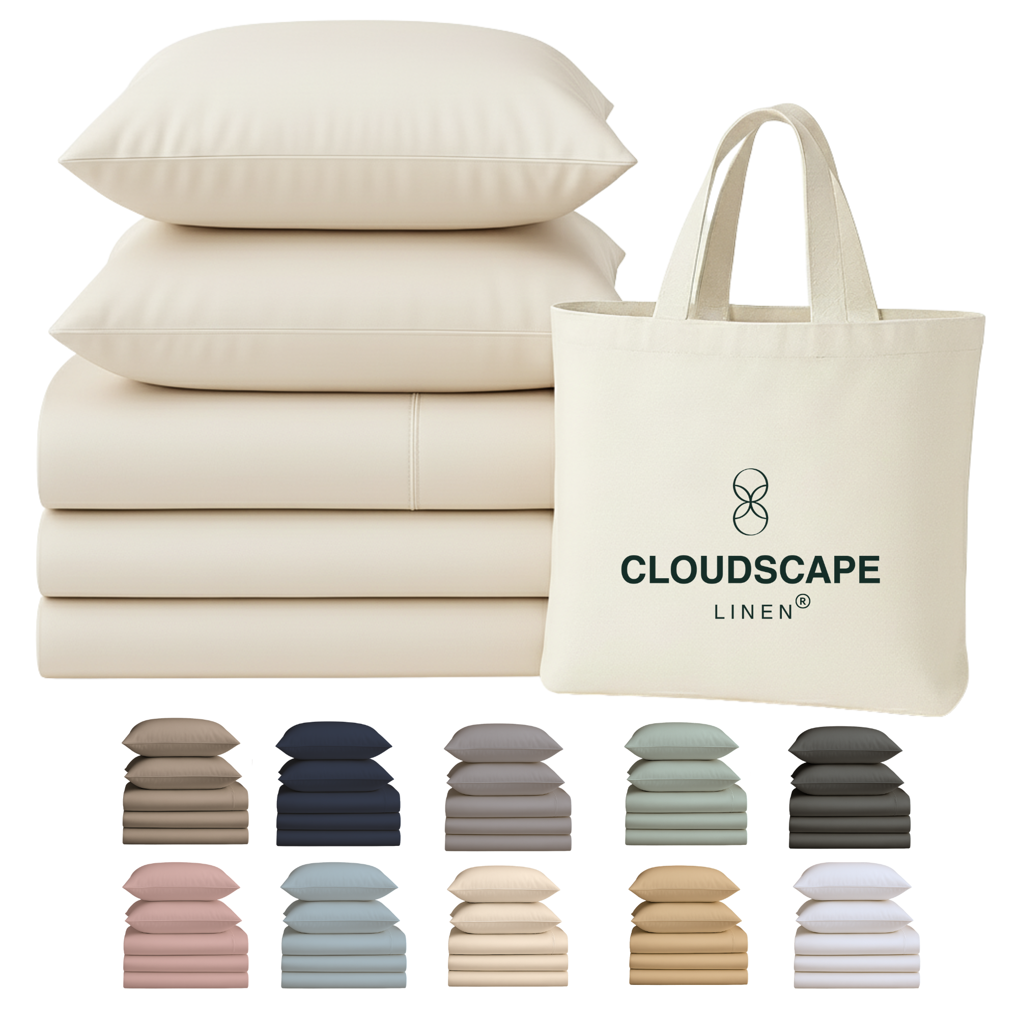400 Thread Count Egyptian Cotton : Ivory Bedsheet Set