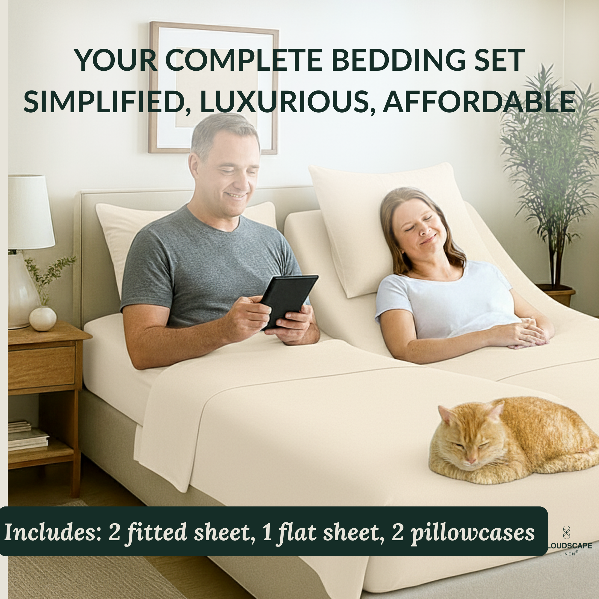 400 Thread Count Egyptian Cotton : Ivory Bedsheet Set