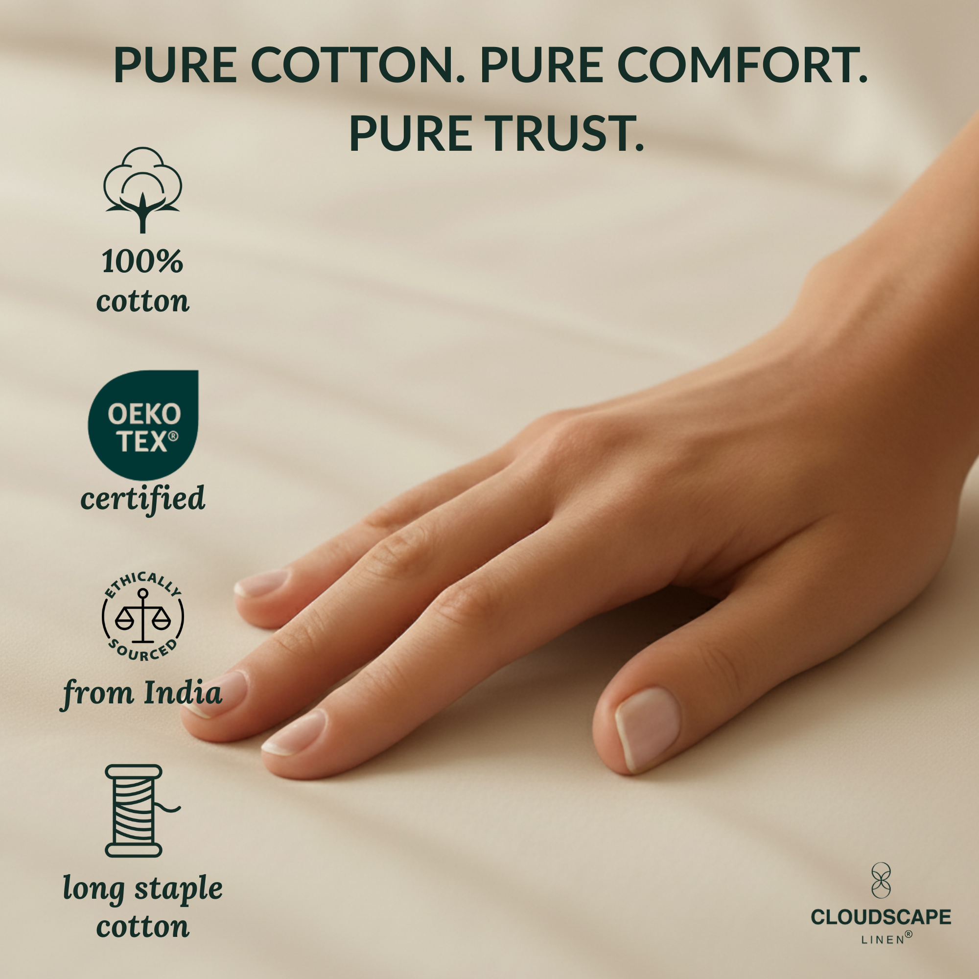 400 Thread Count Egyptian Cotton : Ivory Bedsheet Set