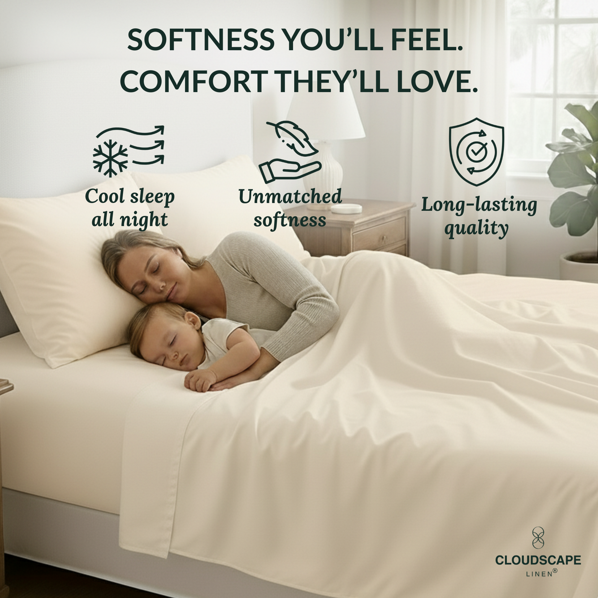 400 Thread Count Egyptian Cotton : Ivory Bedsheet Set