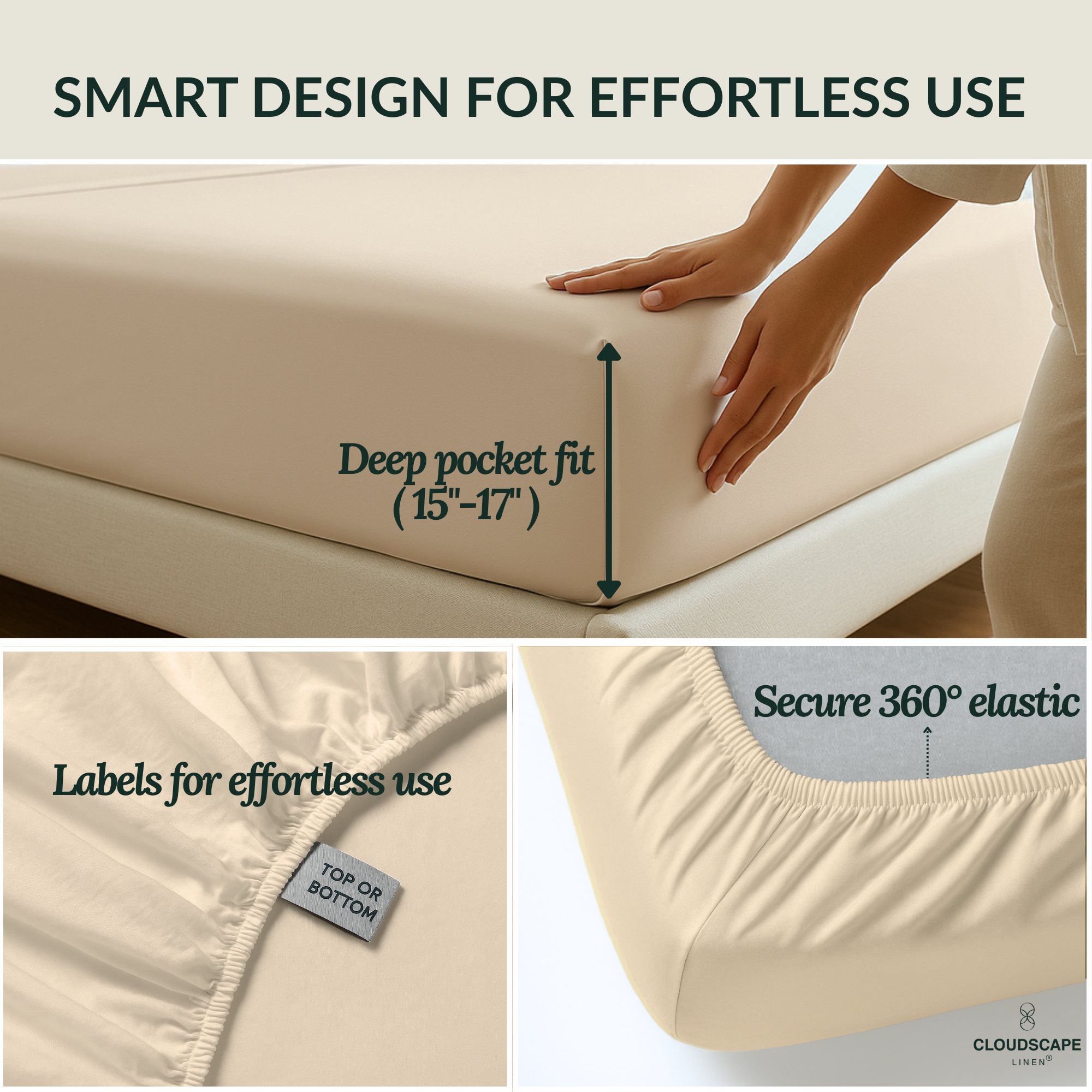 400 Thread Count Egyptian Cotton : Ivory Bedsheet Set