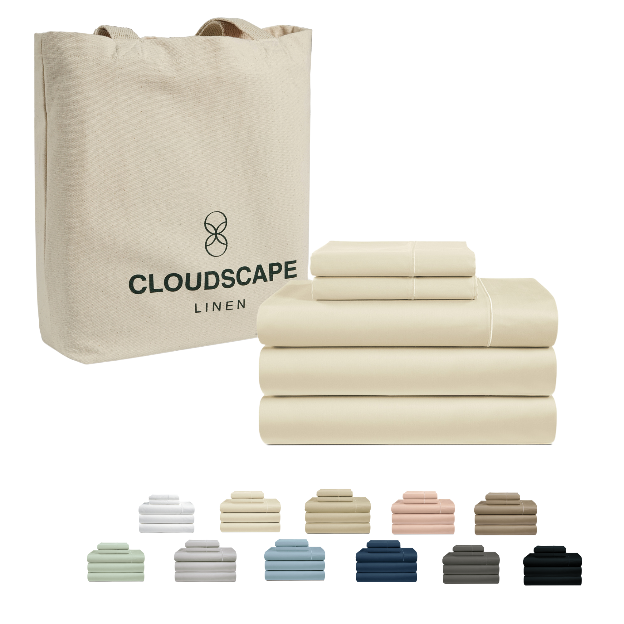 1000 Thread Count Egyptian Cotton : Ivory Bedsheet Set