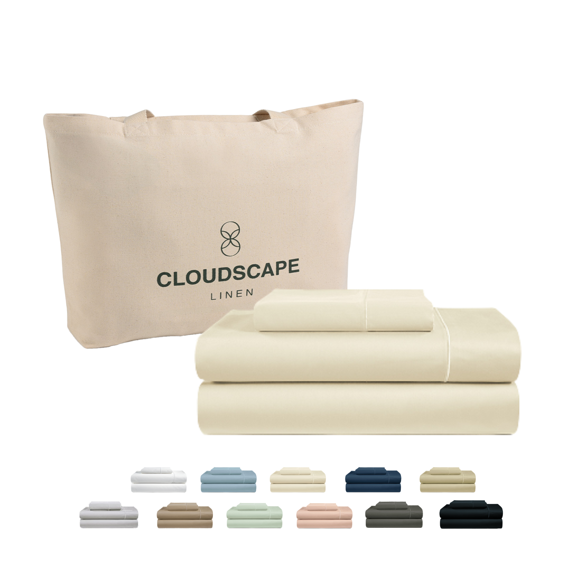 1000 Thread Count Egyptian Cotton : Ivory Bedsheet Set