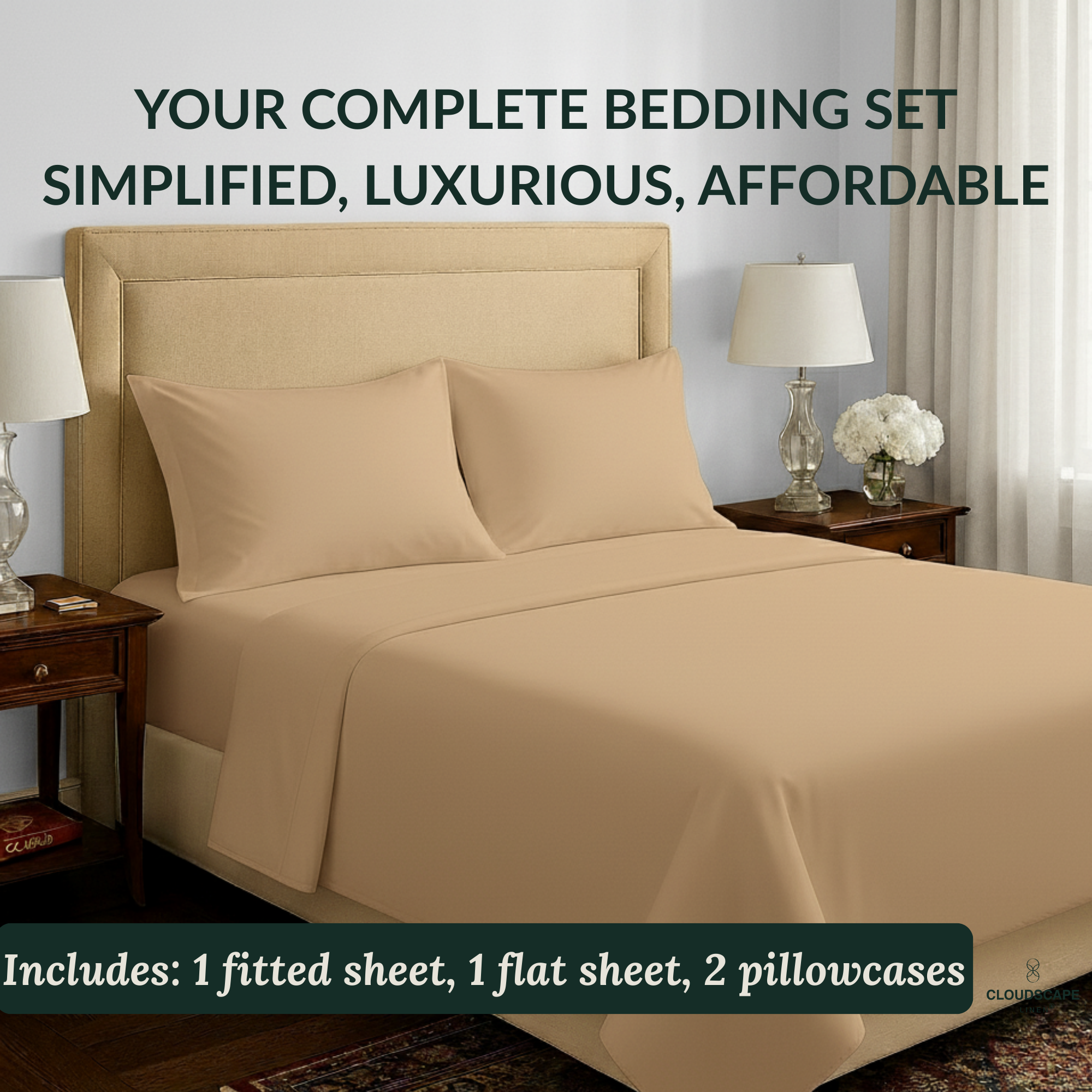 400 Thread Count Egyptian Cotton : Linen Bedsheet Set