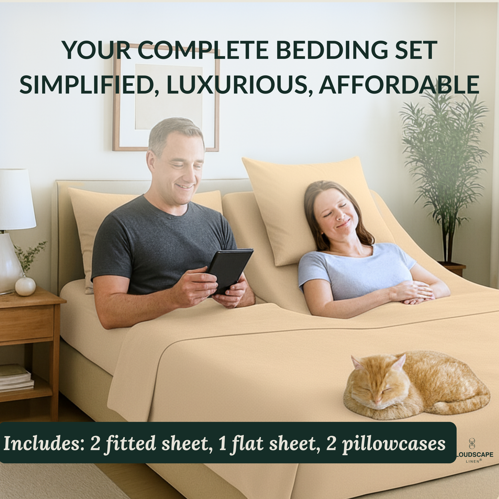 400 Thread Count Egyptian Cotton : Linen Bedsheet Set