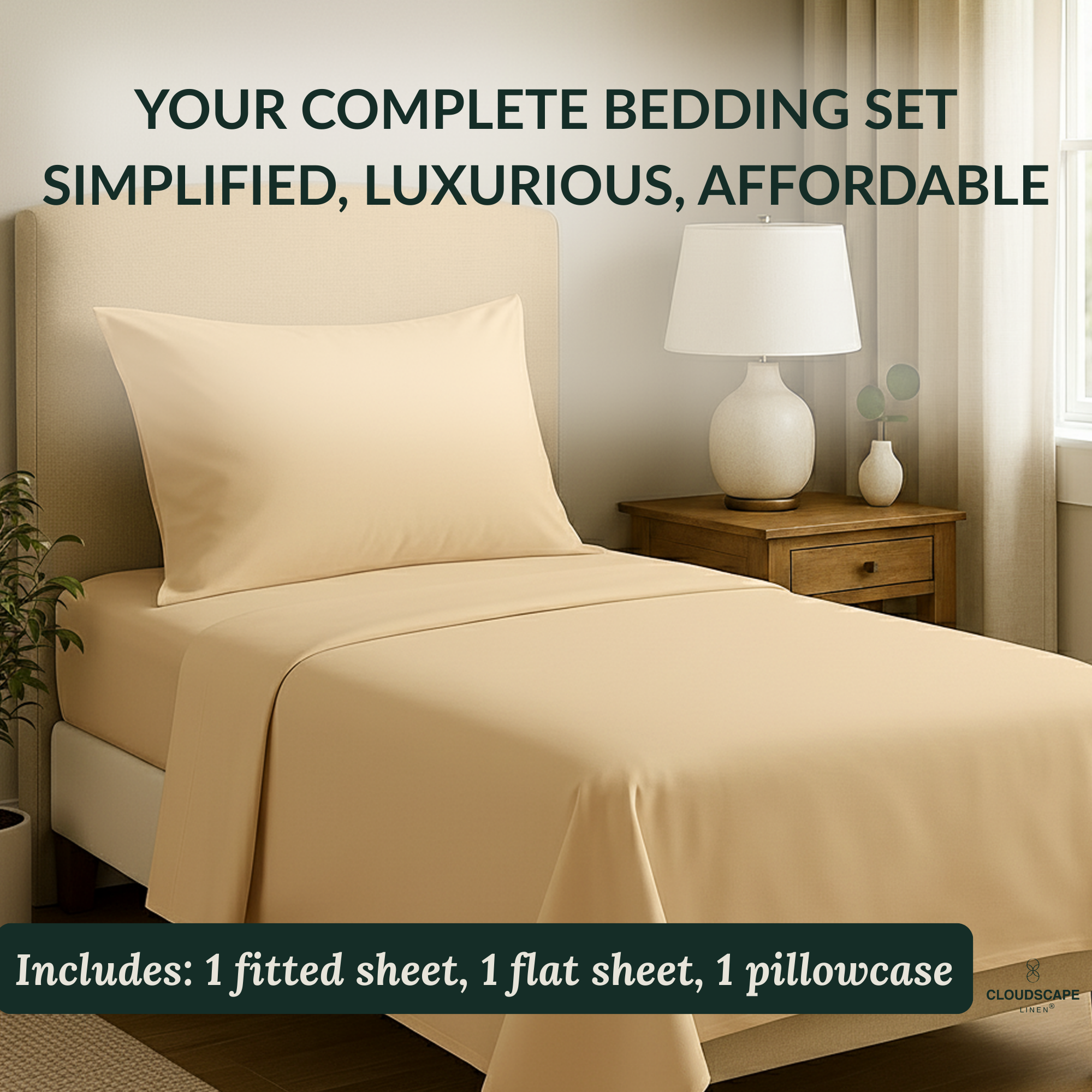 400 Thread Count Egyptian Cotton : Linen Bedsheet Set
