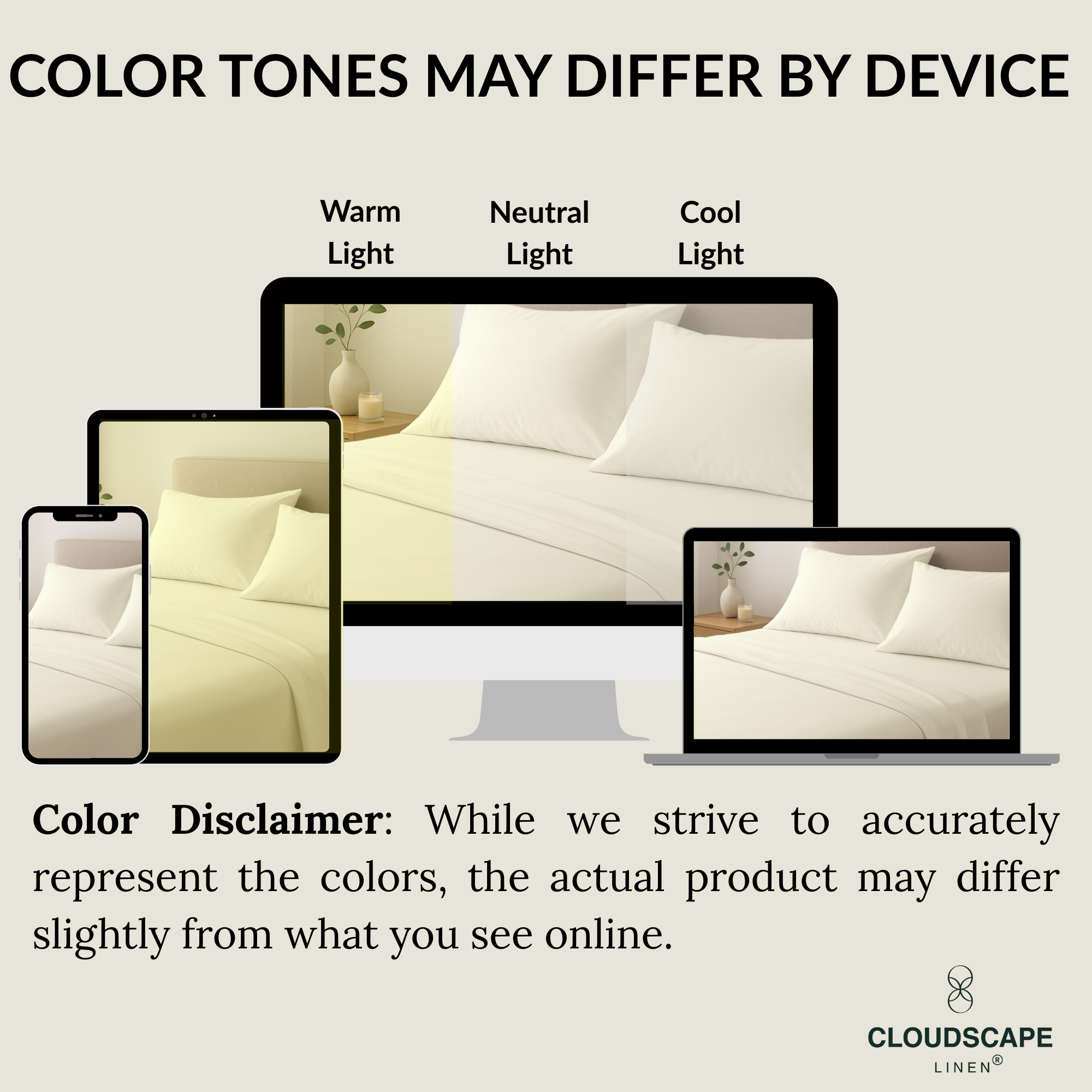 1000 Thread Count Egyptian Cotton : Ivory Bedsheet Set