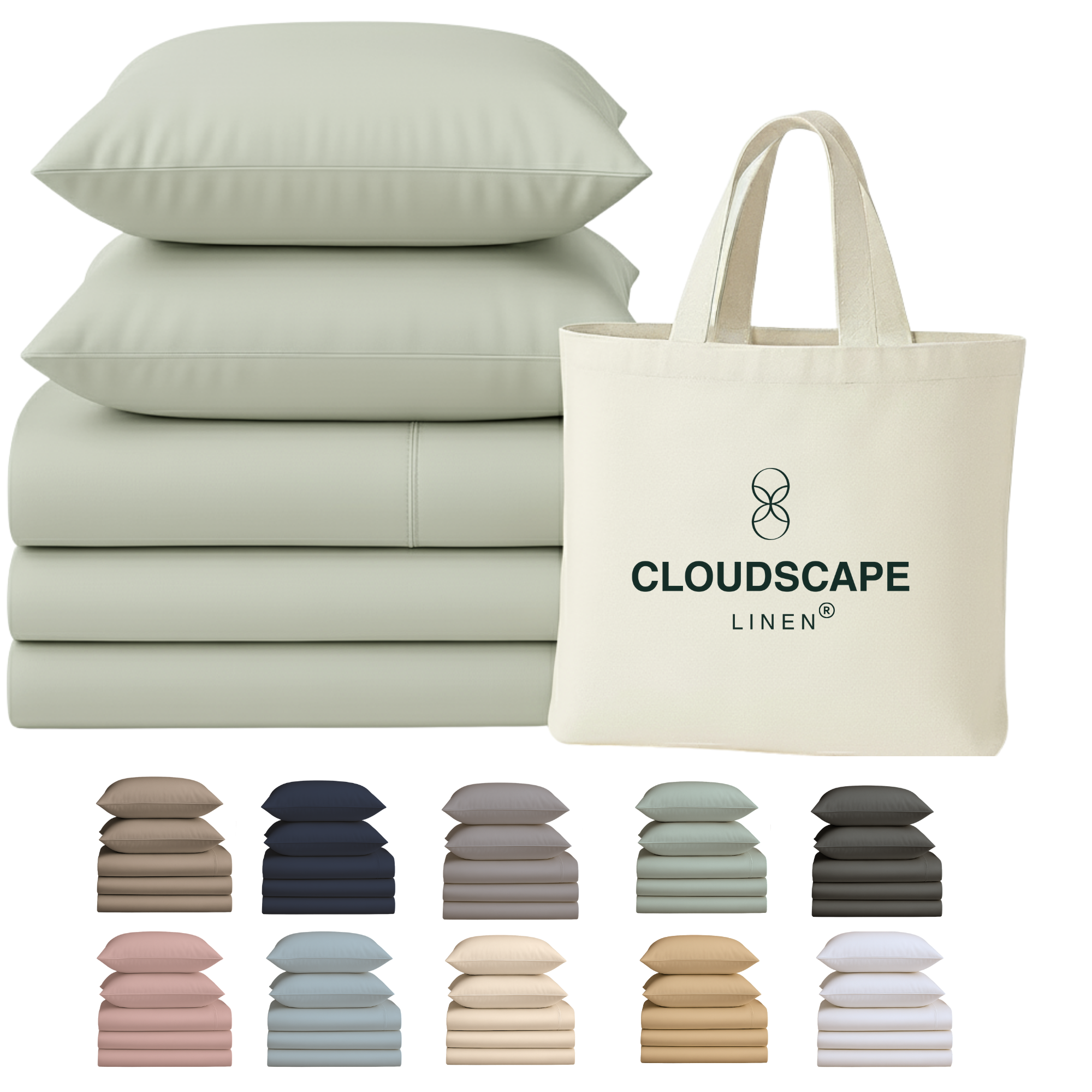 400 Thread Count Egyptian Cotton : Mineral Bedsheet Set