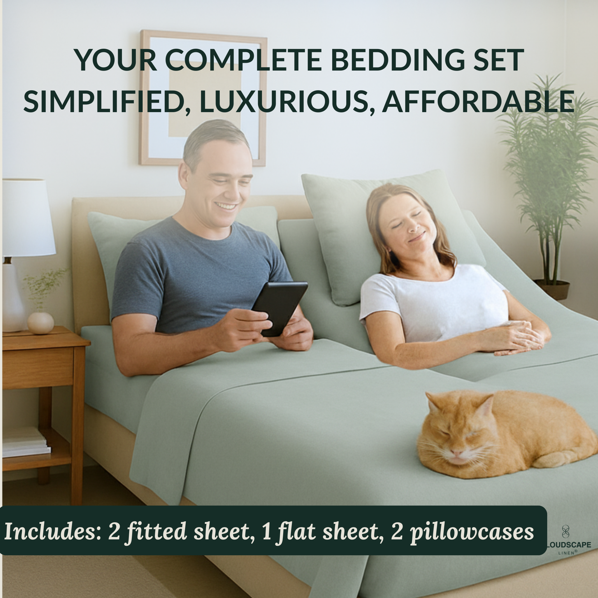 400 Thread Count Egyptian Cotton : Mineral Bedsheet Set