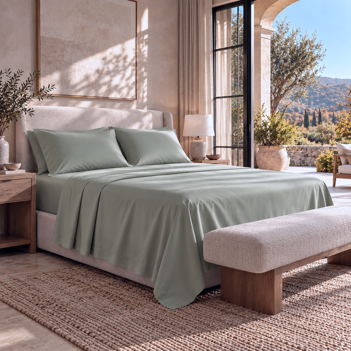 1000 Thread Count Egyptian Cotton : Mineral Bedsheet Set