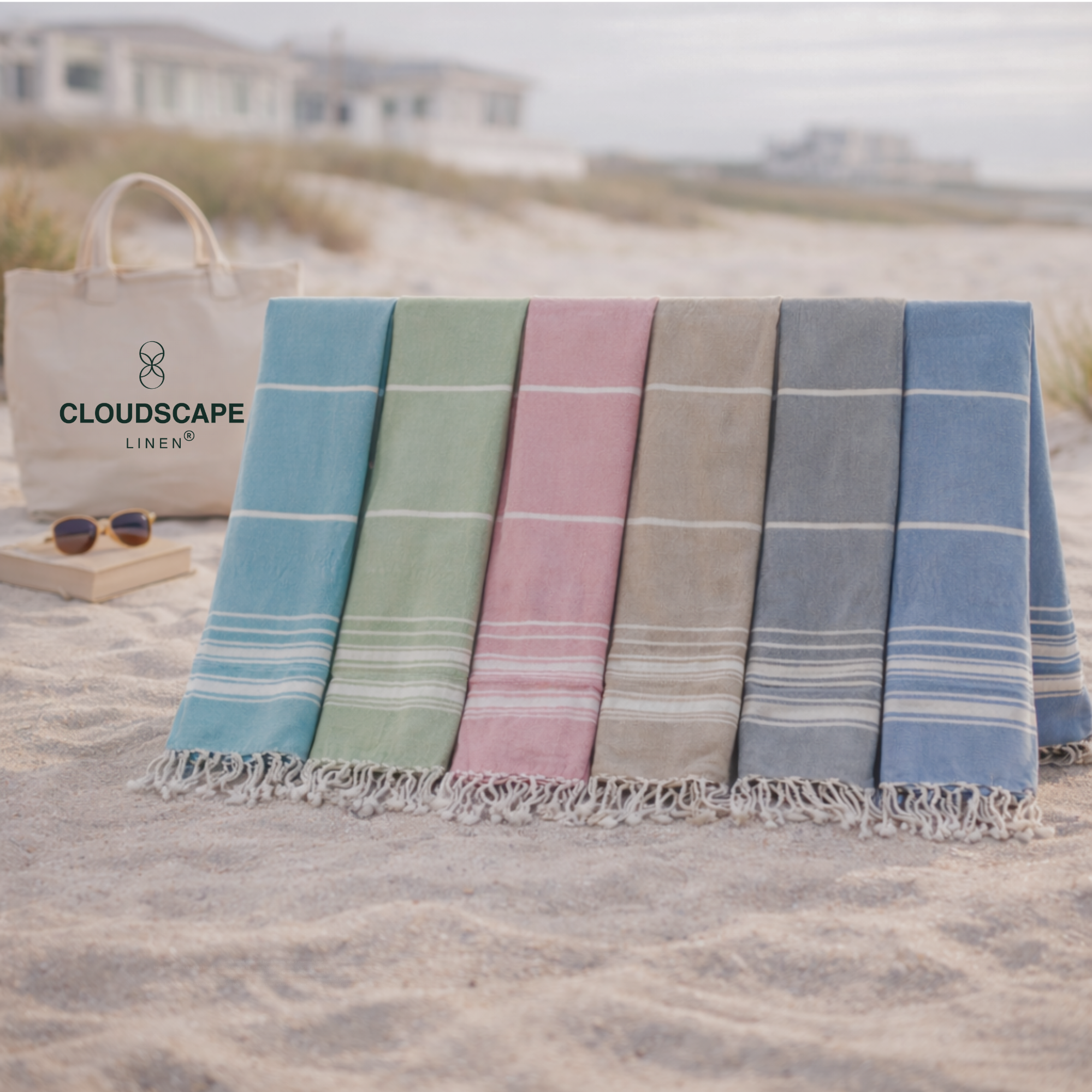 Pack Of 6 Oversized Premium Beach Towels Set - Multi 4