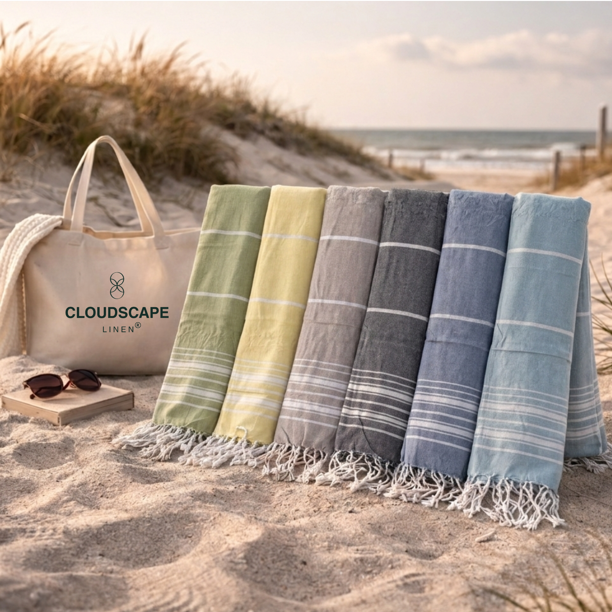 Pack Of 6 Oversized Premium Beach Towels Set - Multi 5