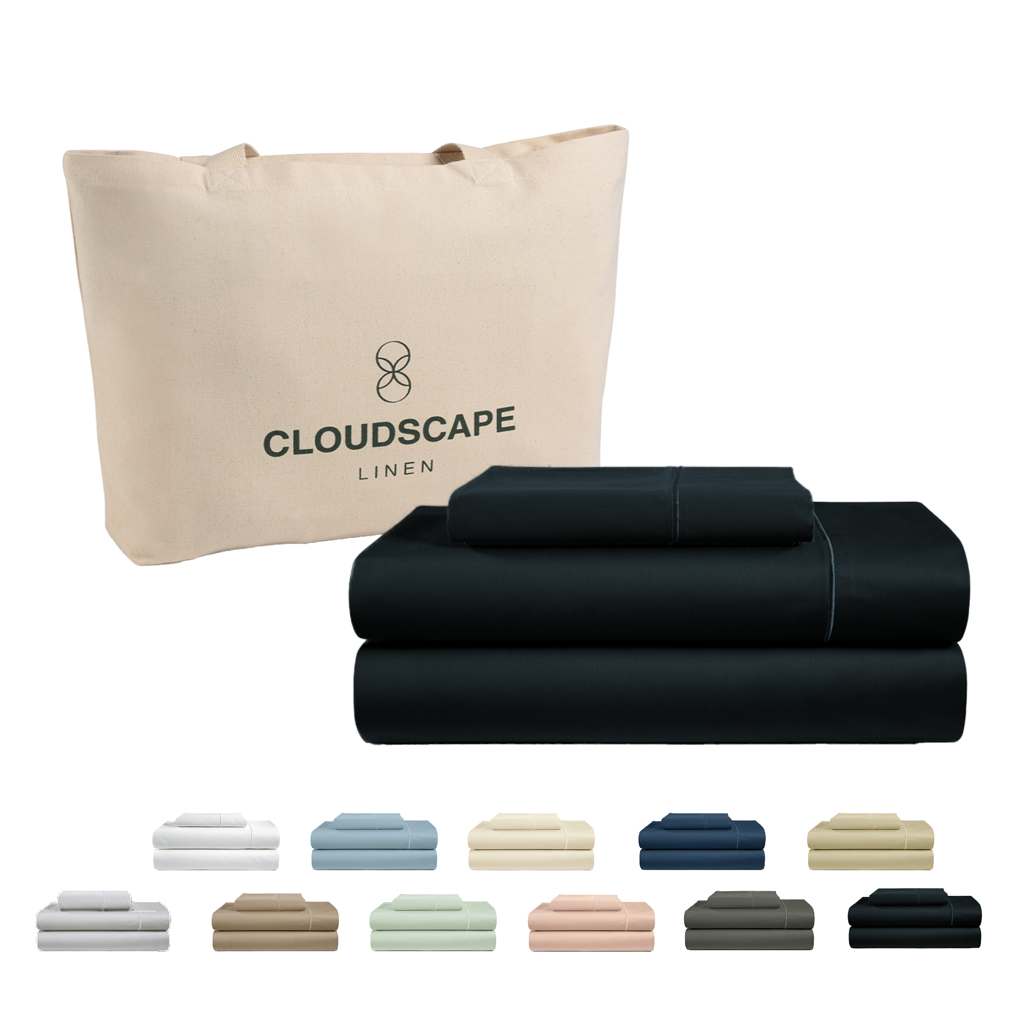 1000 Thread Count Egyptian Cotton : Black Bedsheet Set