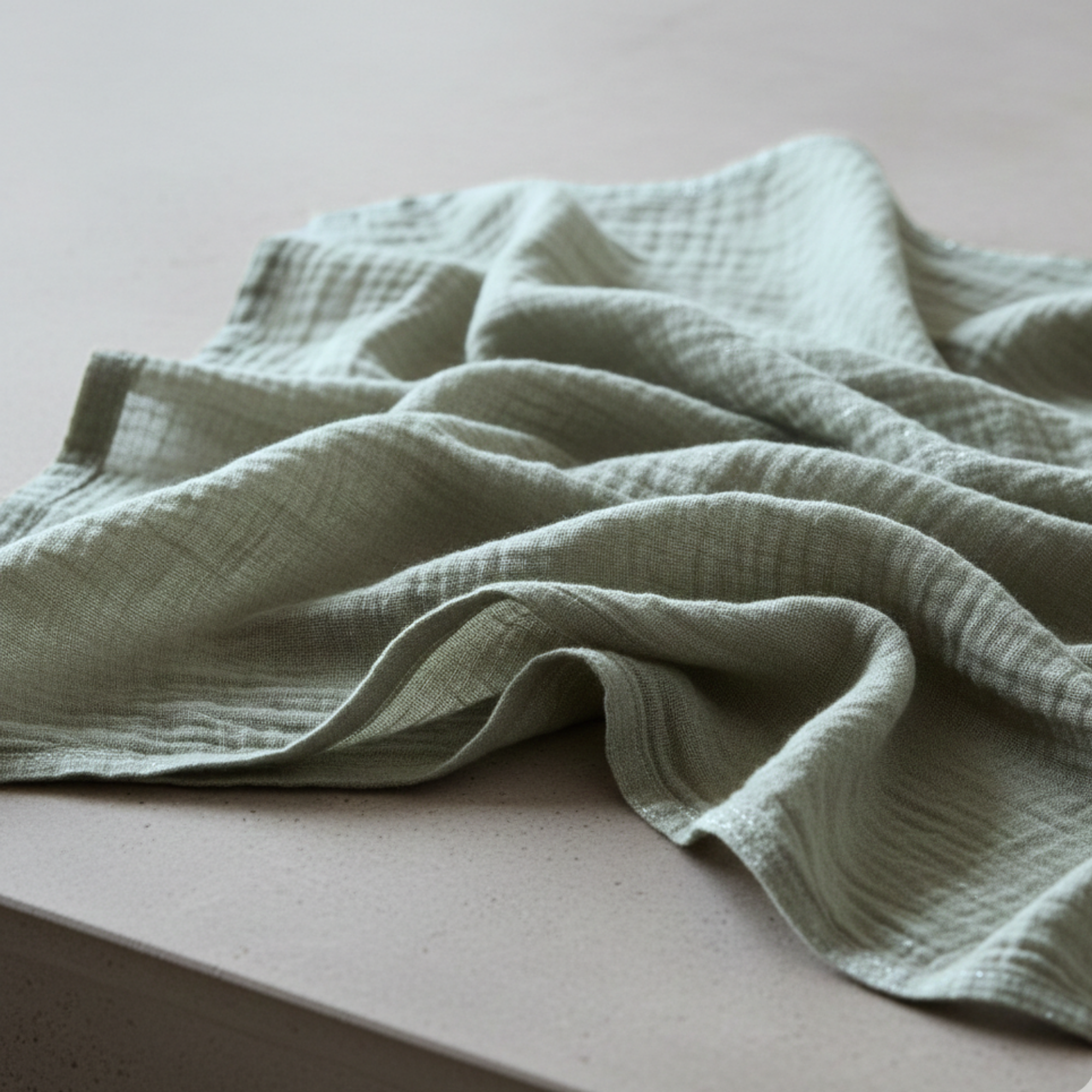 8 Layer Cotton Muslin Blanket - Sea Foam