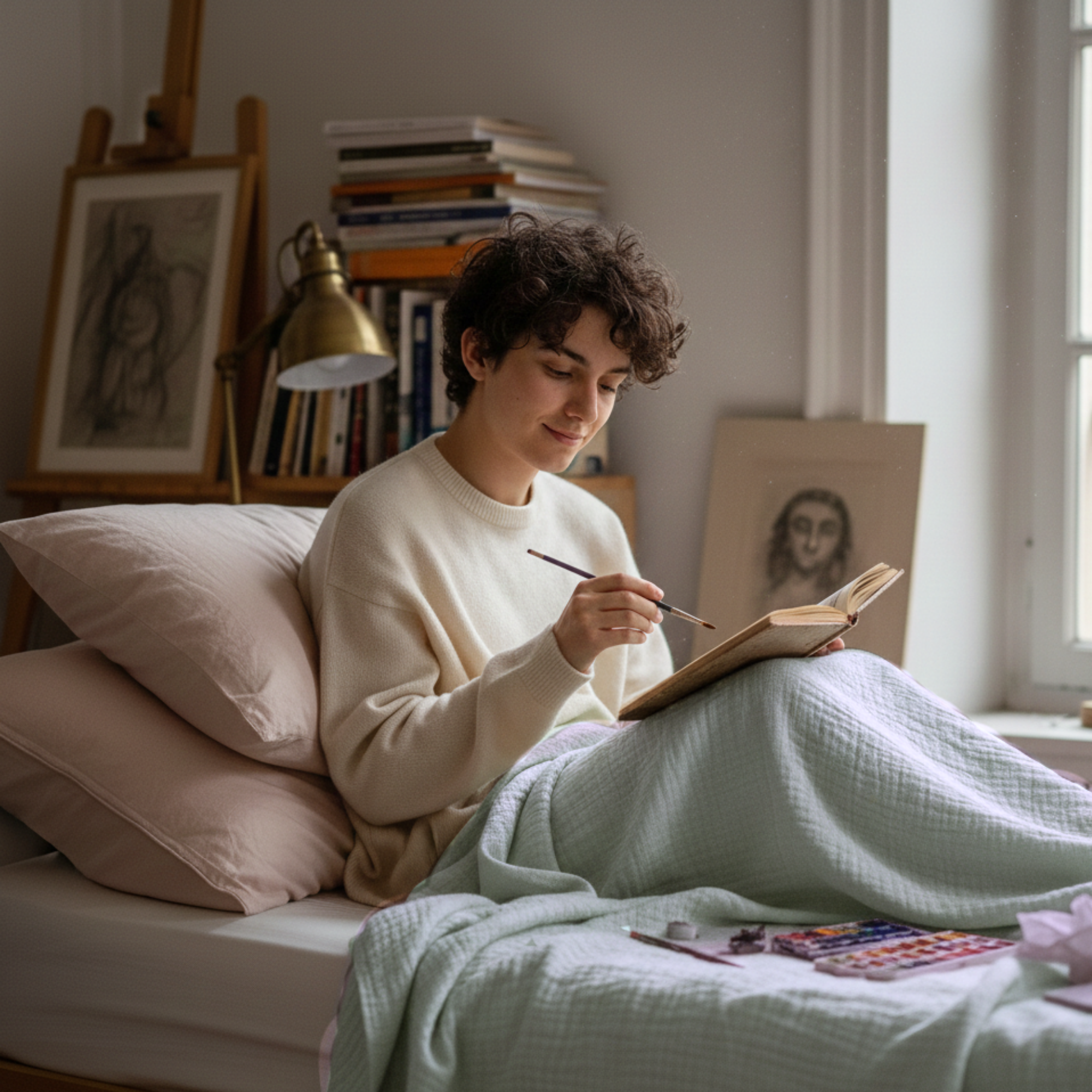 8 Layer Cotton Muslin Blanket - Sea Foam