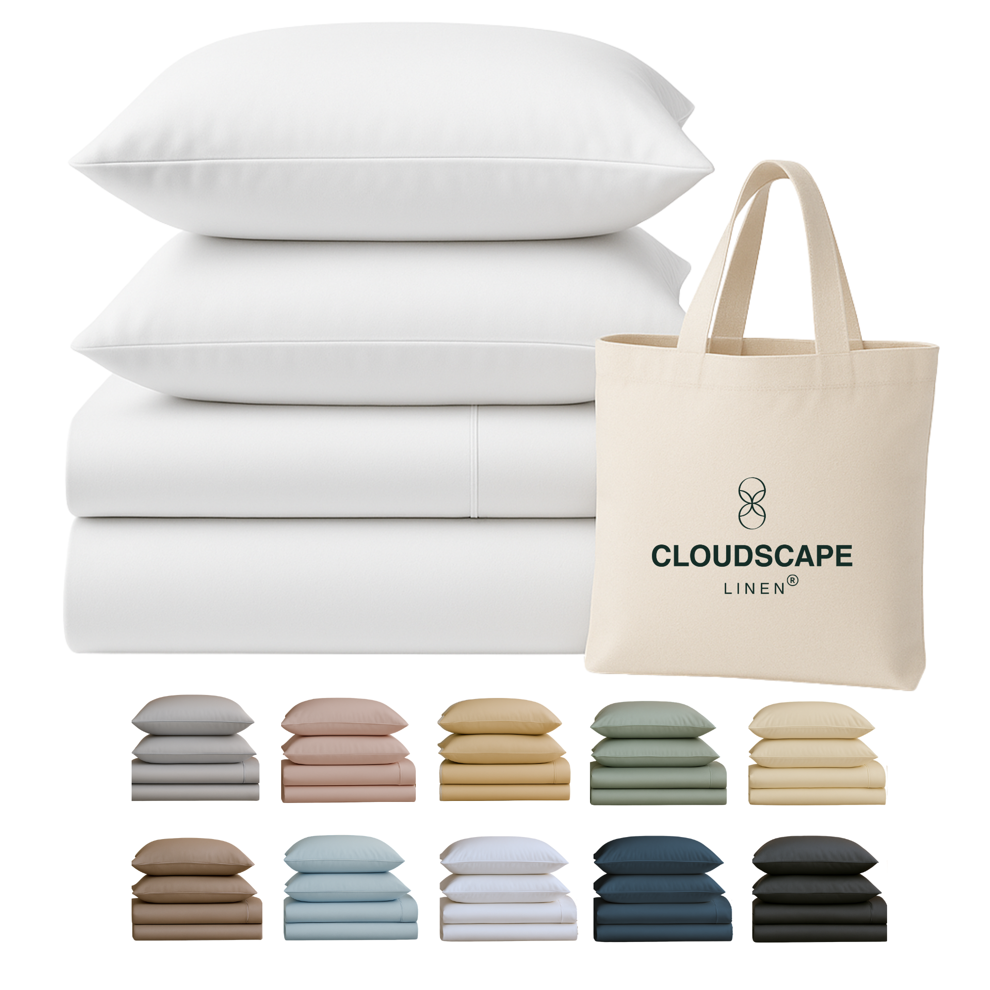 400 Thread Count Egyptian Cotton : White Bedsheet Set