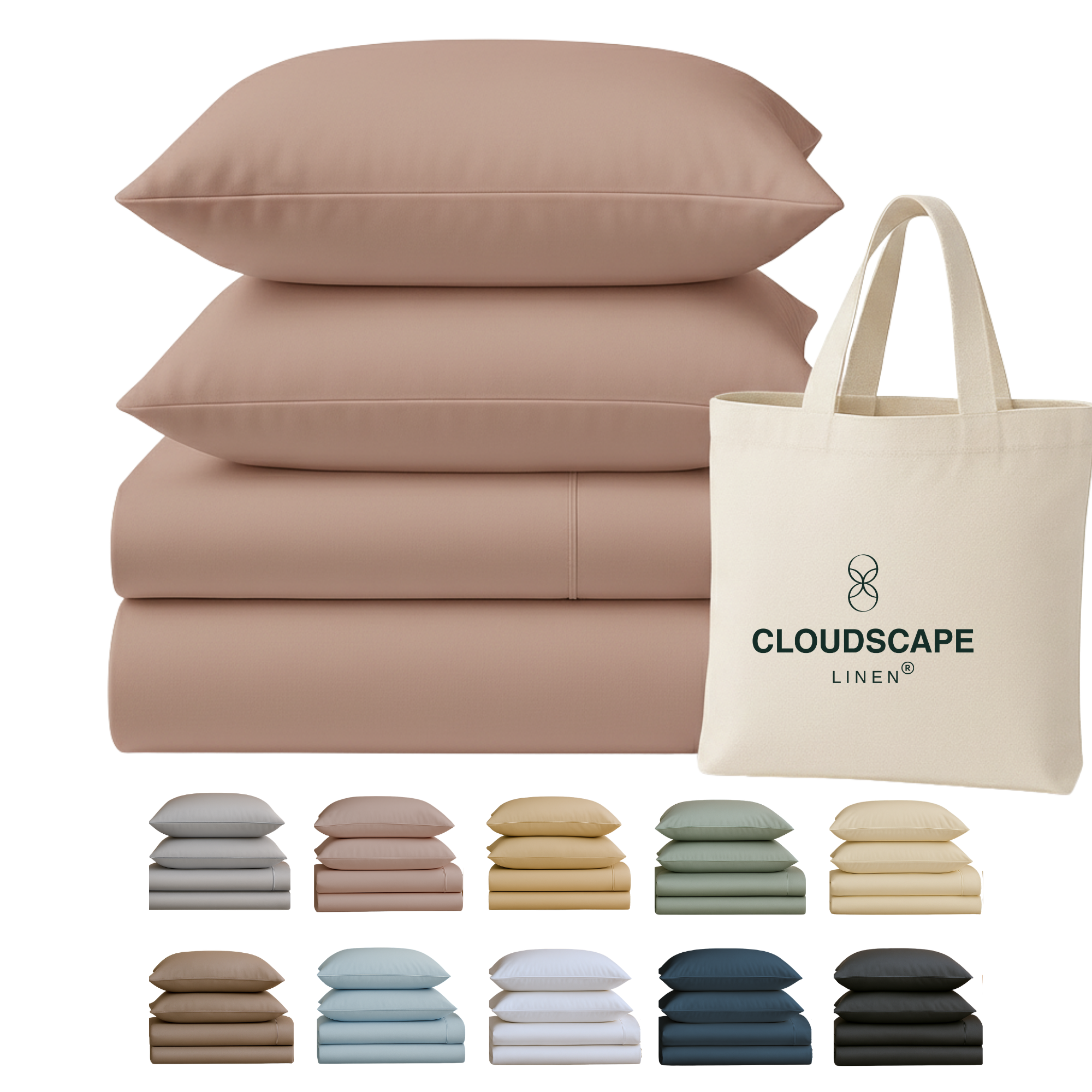 400 Thread Count Egyptian Cotton : Sepia Rose Bedsheet Set