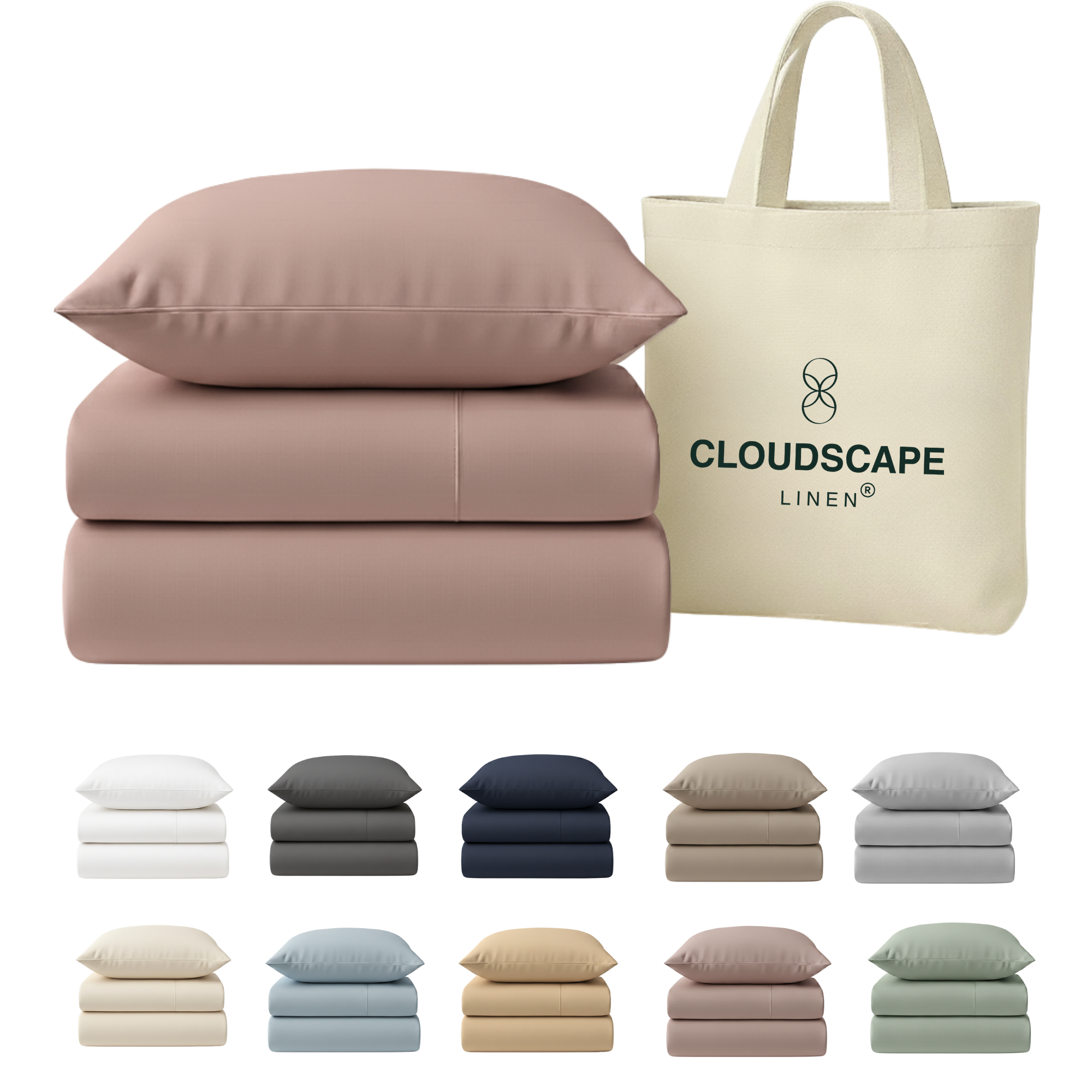400 Thread Count Egyptian Cotton : Sepia Rose Bedsheet Set