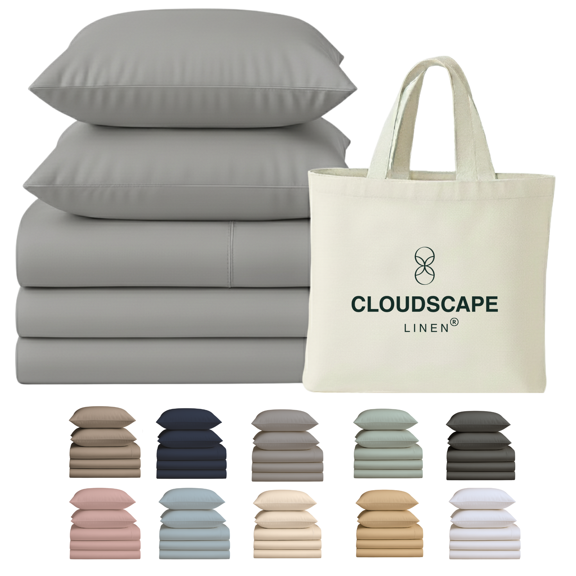 400 Thread Count Egyptian Cotton : Silver Bedsheet Set