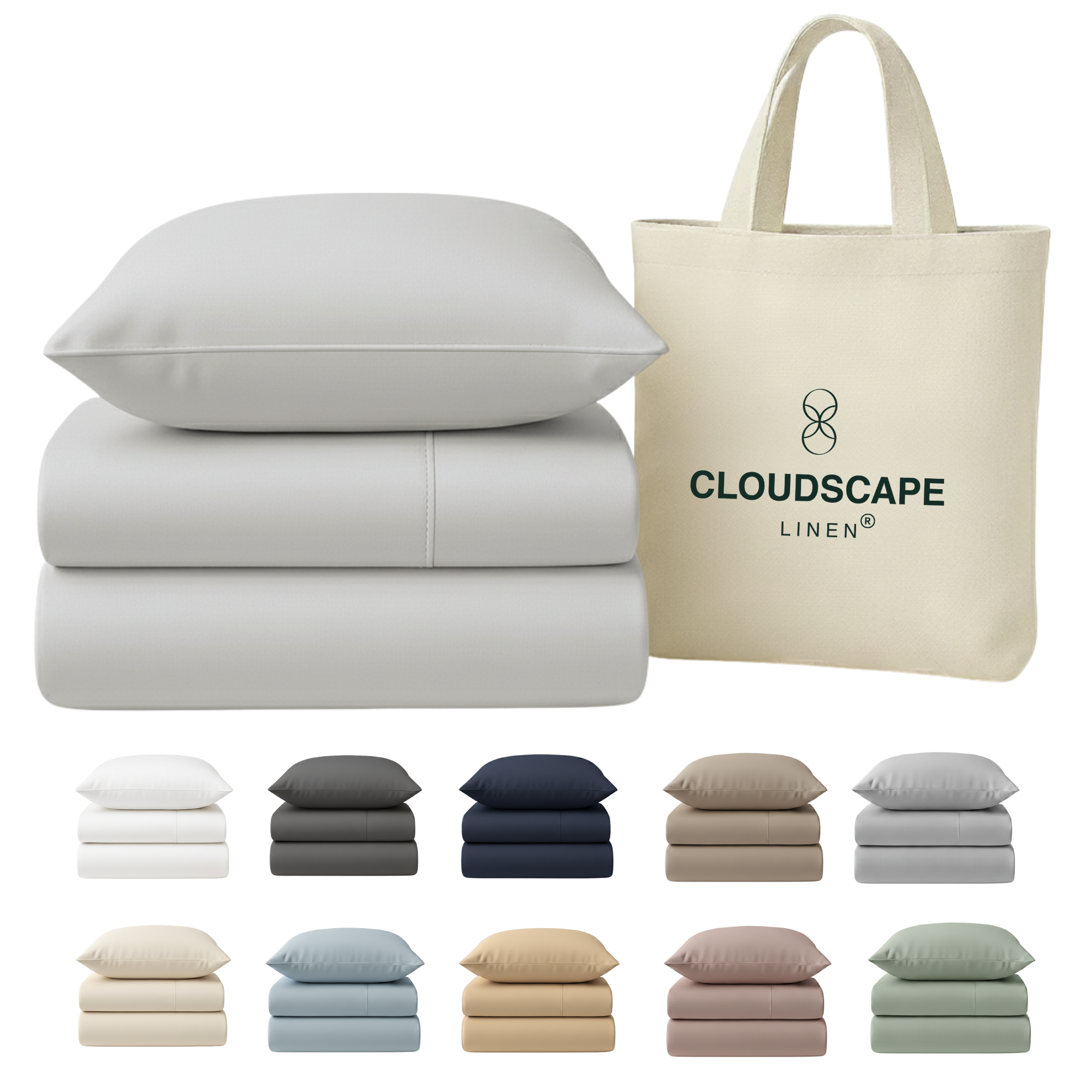 400 Thread Count Egyptian Cotton : Silver Bedsheet Set