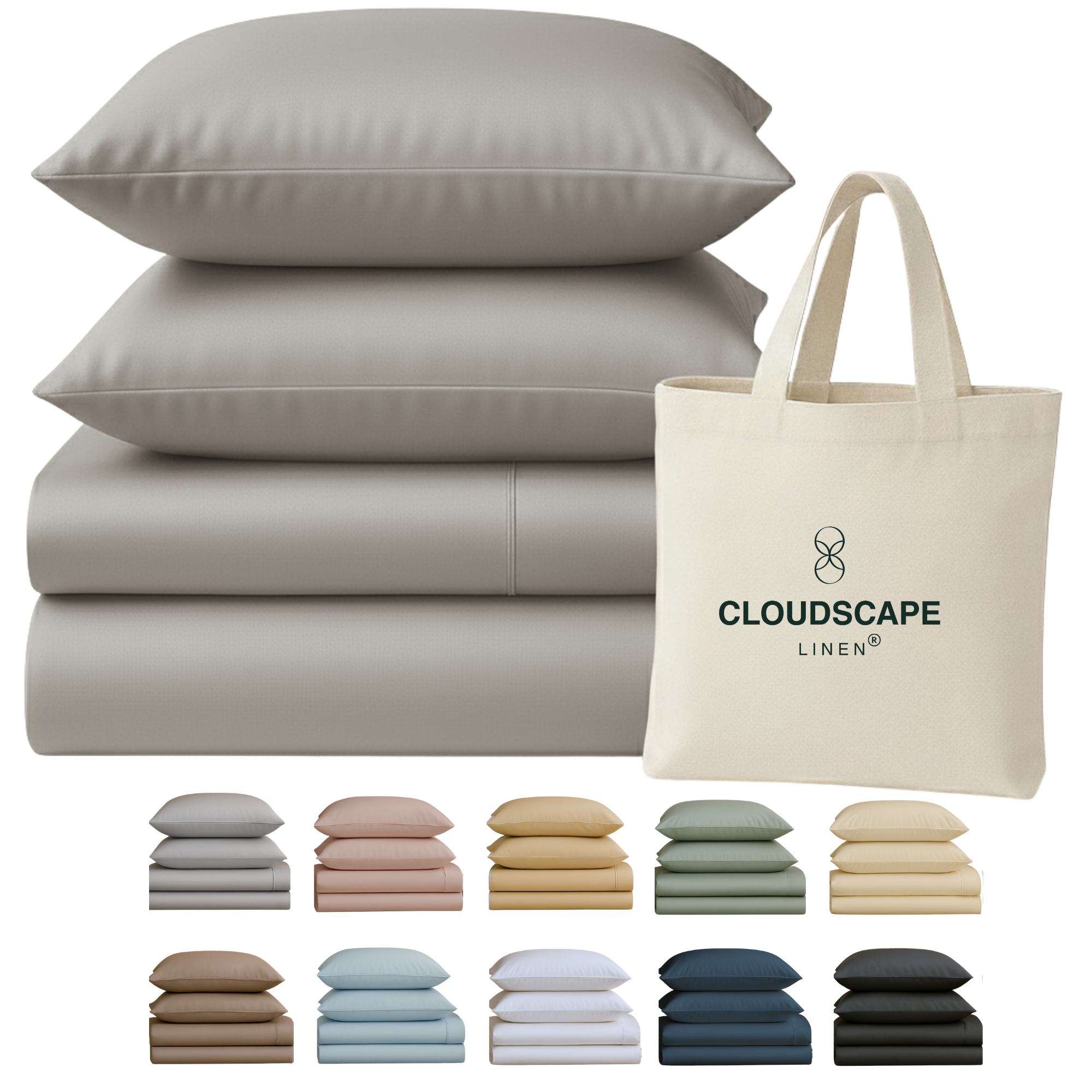 400 Thread Count Egyptian Cotton : Silver Bedsheet Set