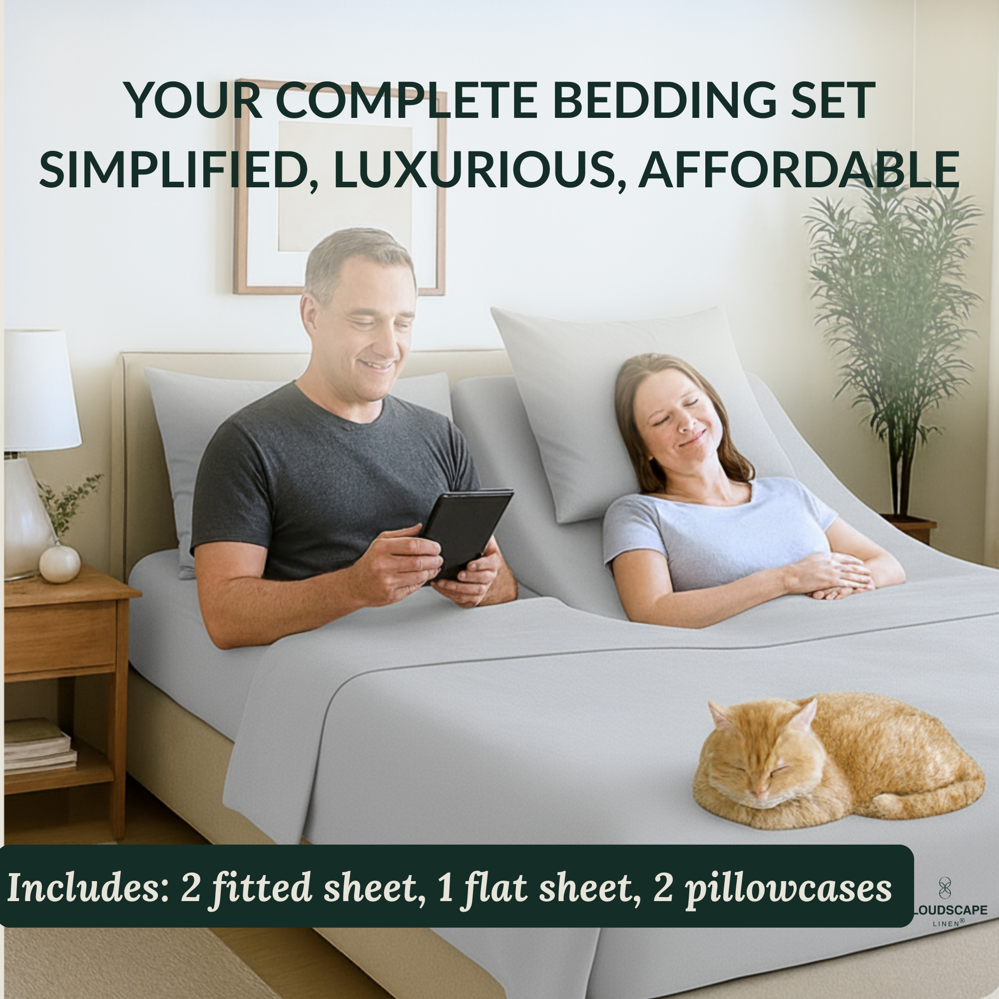 400 Thread Count Egyptian Cotton : Silver Bedsheet Set