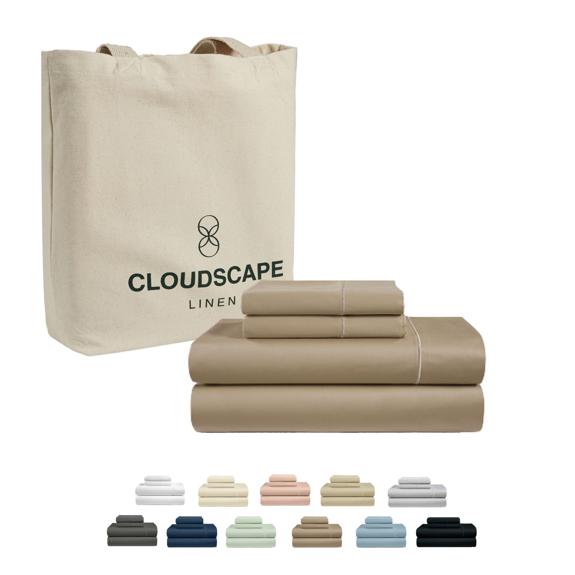 1000 Thread Count Egyptian Cotton : Taupe Bedsheet Set
